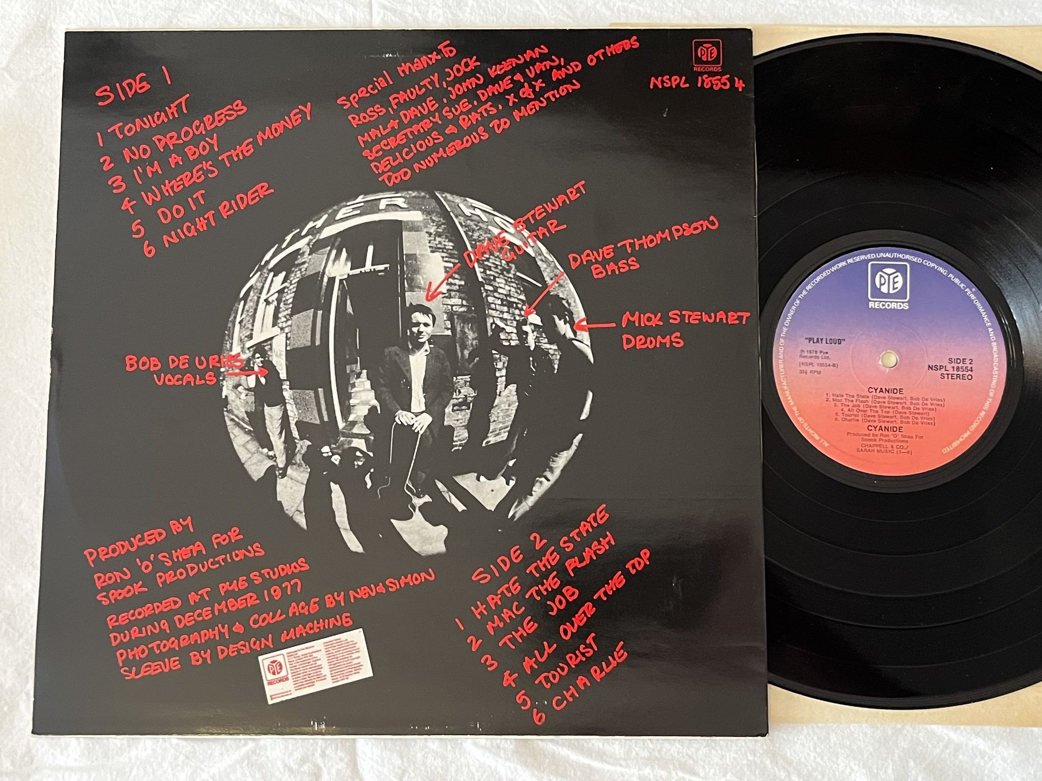 Omslagsbild för skivan CYANIDE s/t LP -78 UK PYE NSPL 18554