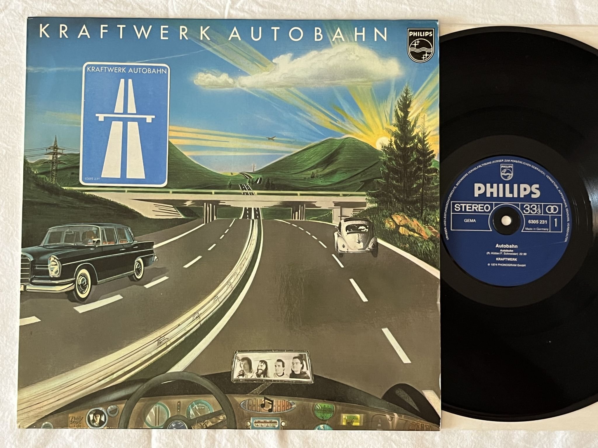 Omslagsbild för skivan KRAFTWERK autobahn LP re Ger PHILIPS 6305 231 ** Injection Mould **