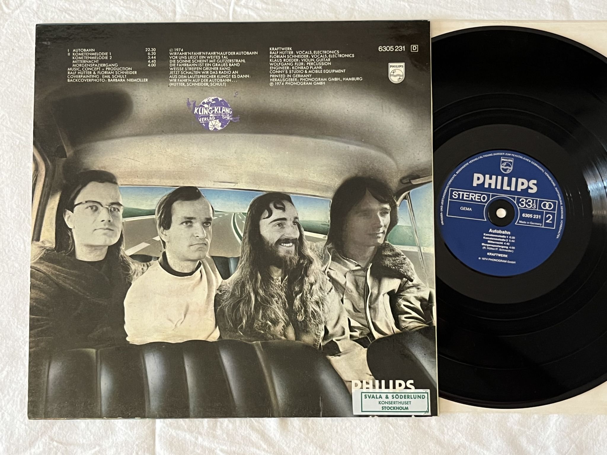 Omslagsbild för skivan KRAFTWERK autobahn LP re Ger PHILIPS 6305 231 ** Injection Mould **