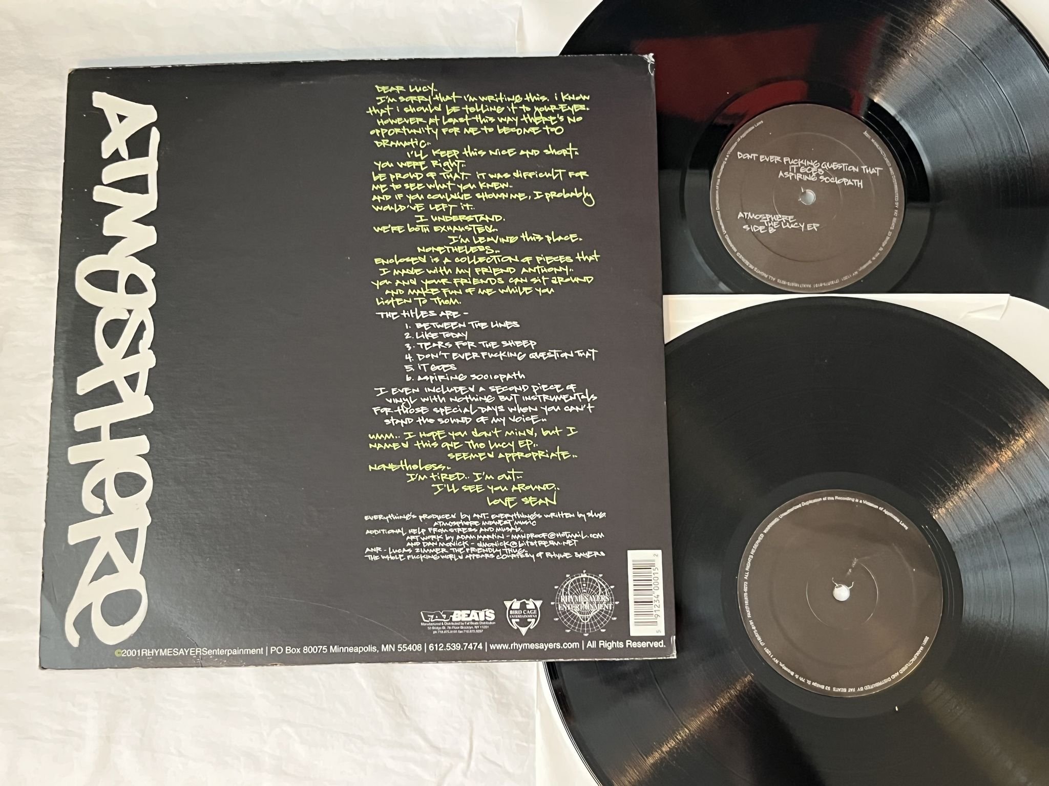 Omslagsbild för skivan ATMOSPHERE The Lucy 2xLP 2001 US Rhymesayers Entertainment – RS2005-1