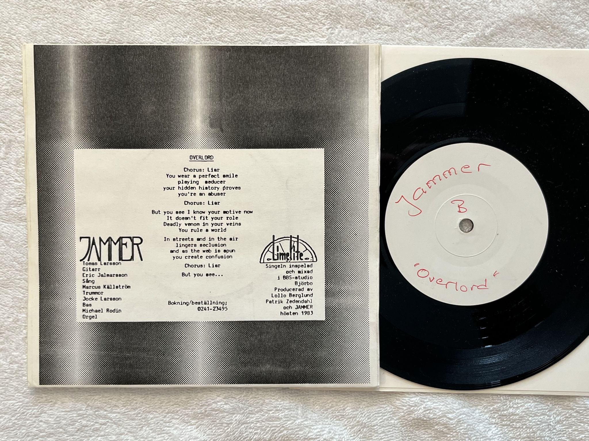 Omslagsbild för skivan JAMMER take me higher 7" -83 Swe LIMELITE S-8301 ** TESTPRESS/PROMO **