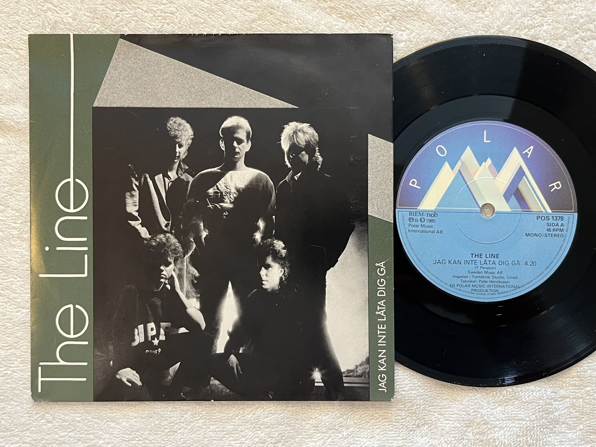 Omslagsbild för skivan THE LINE Jag Kan Inte Låta Dig Gå 7" -85 Swe POLAR POS 1378