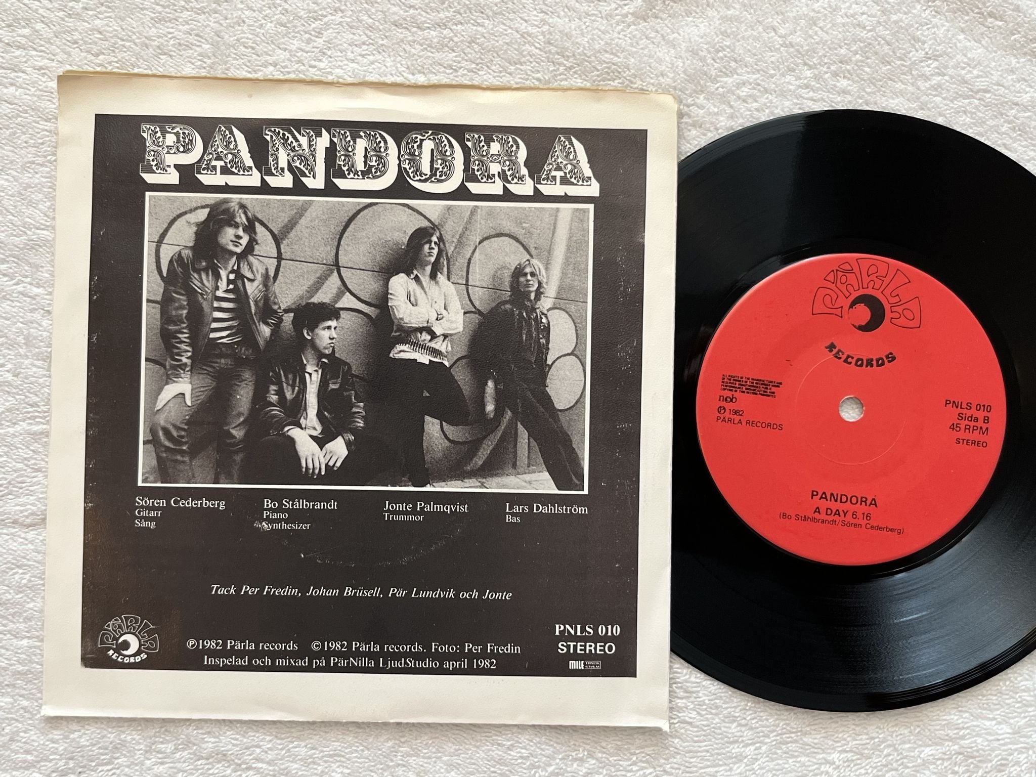 Omslagsbild för skivan PANDORA morning rain 7" -82 Swe PÄRLA PNLS 010