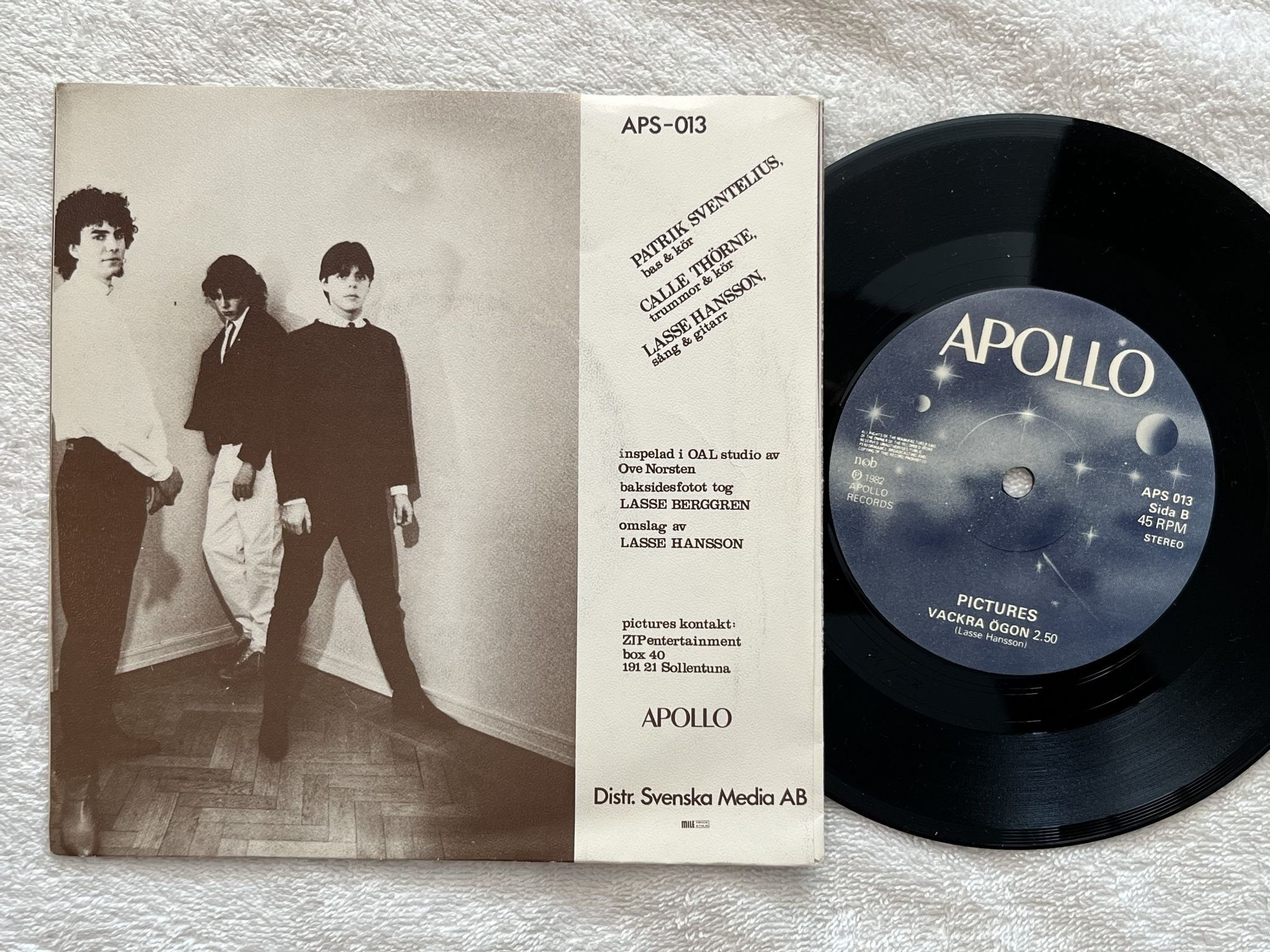 Omslagsbild för skivan PICTURES vilda drömmar 7" -82 APOLLO APS 013