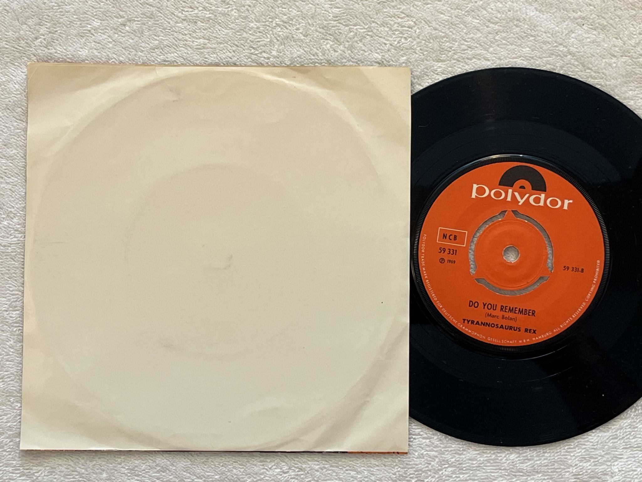 Omslagsbild för skivan TYRANNOSAURUS REX King Of The Rumbling 7" -69 Norway POLYDOR 59331 ** RARE **