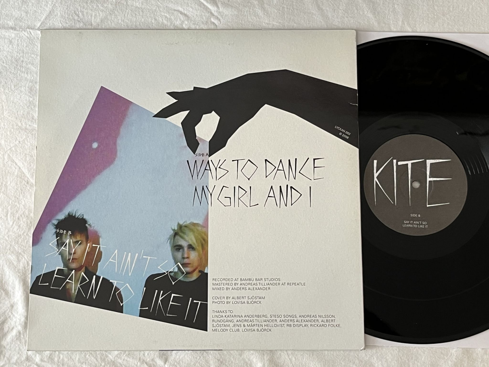 Omslagsbild för skivan KITE s/t 12" 2008 Swe LYCKAN 002 *** Very rare synth-pop ***