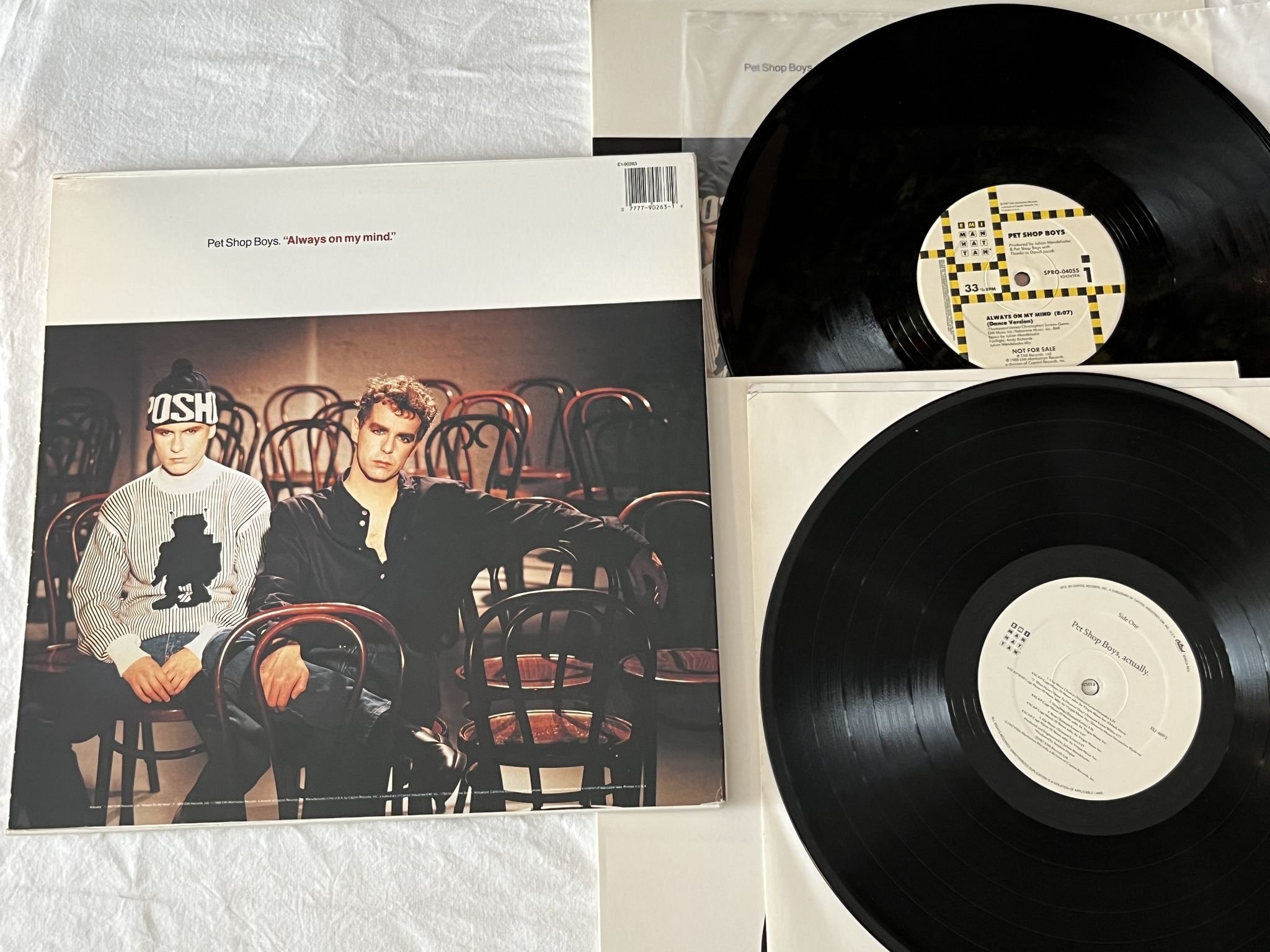 Omslagsbild för skivan PET SHOP BOYS Actually / Always On My Mind LP + 12" US -88 E1-90263