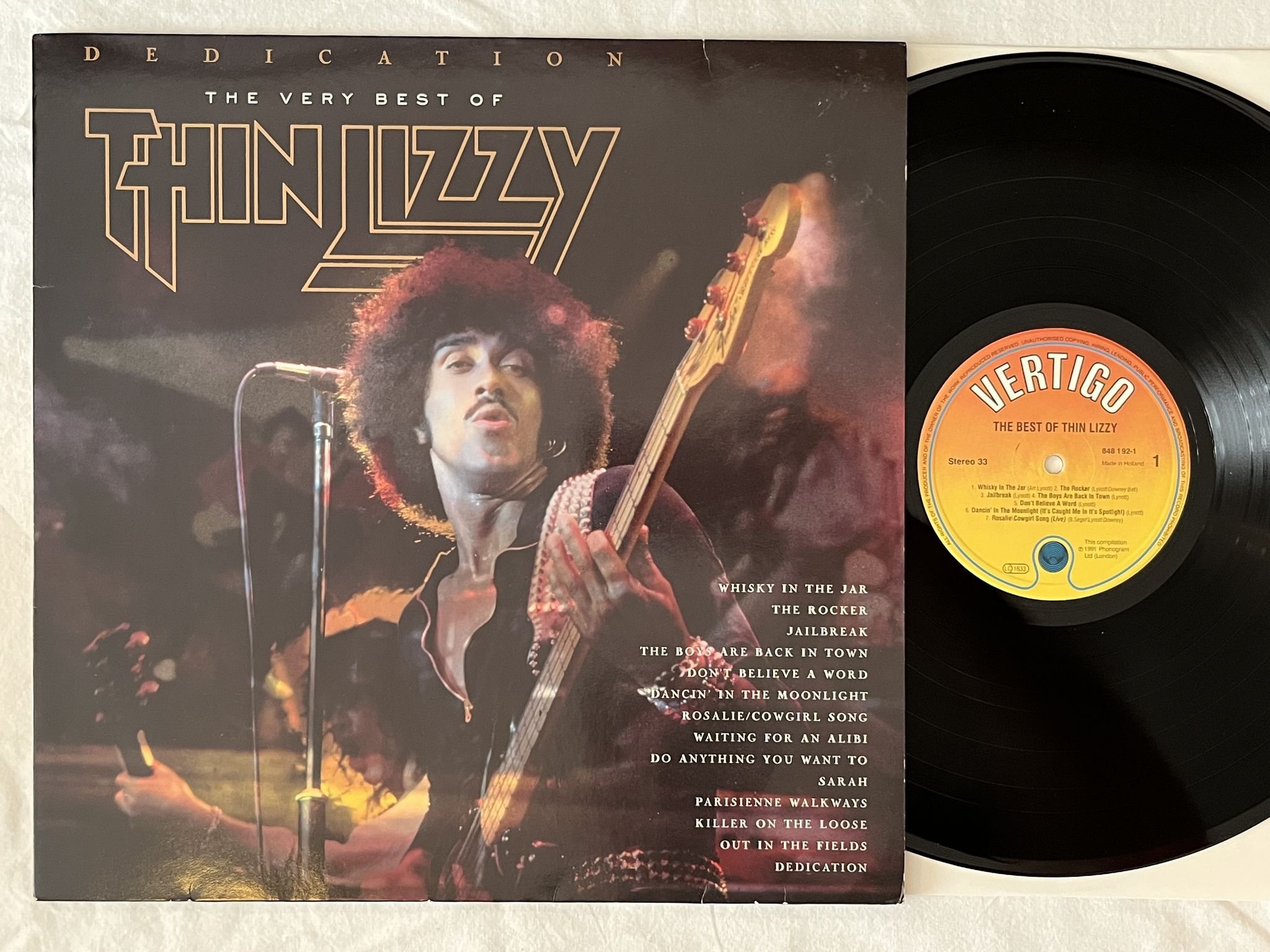 Omslagsbild för skivan THIN LIZZY the best of LP -91 Hol VERTIGO 848 192-1