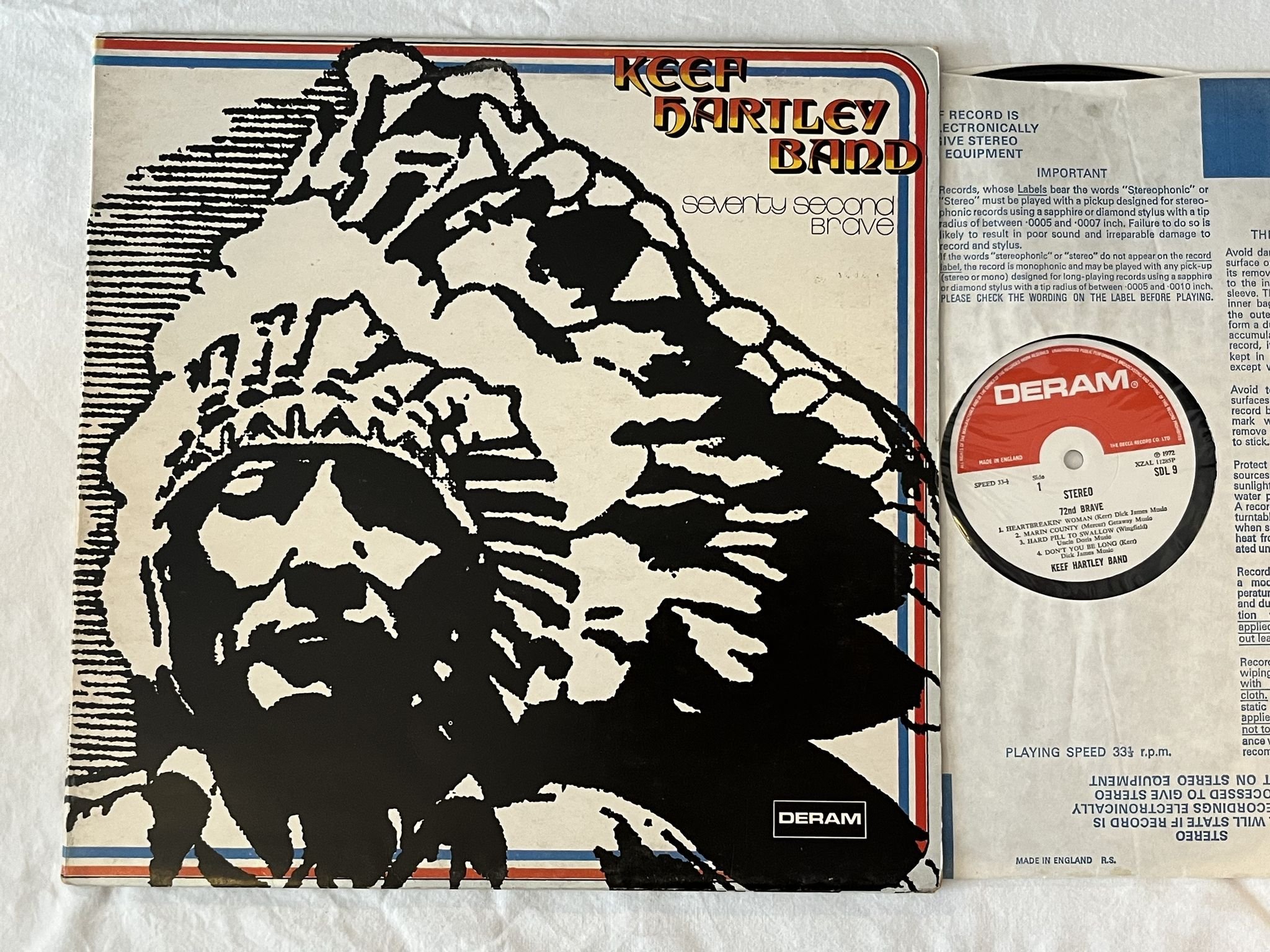 Omslagsbild för skivan KEEF HARTLEY BAND Seventy Second Brave LP -72 UK DERAM SDL 9