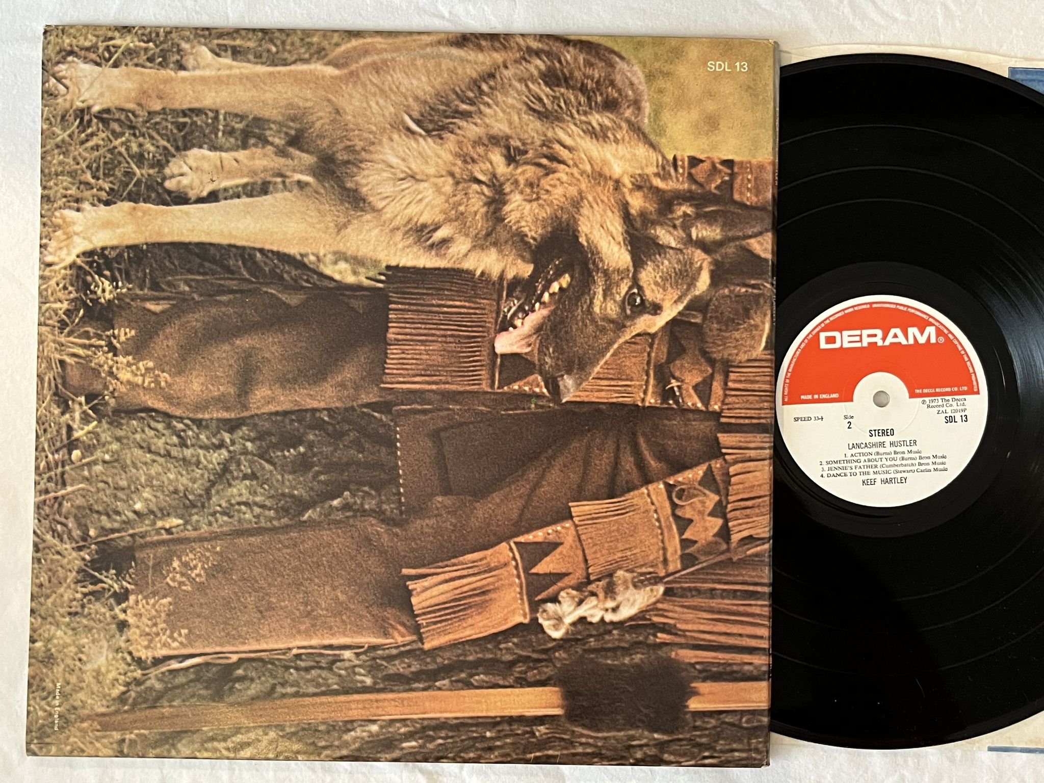 Omslagsbild för skivan KEEF HARTLEY Lancashire Hustler LP -73 UK DERAM SDL 13