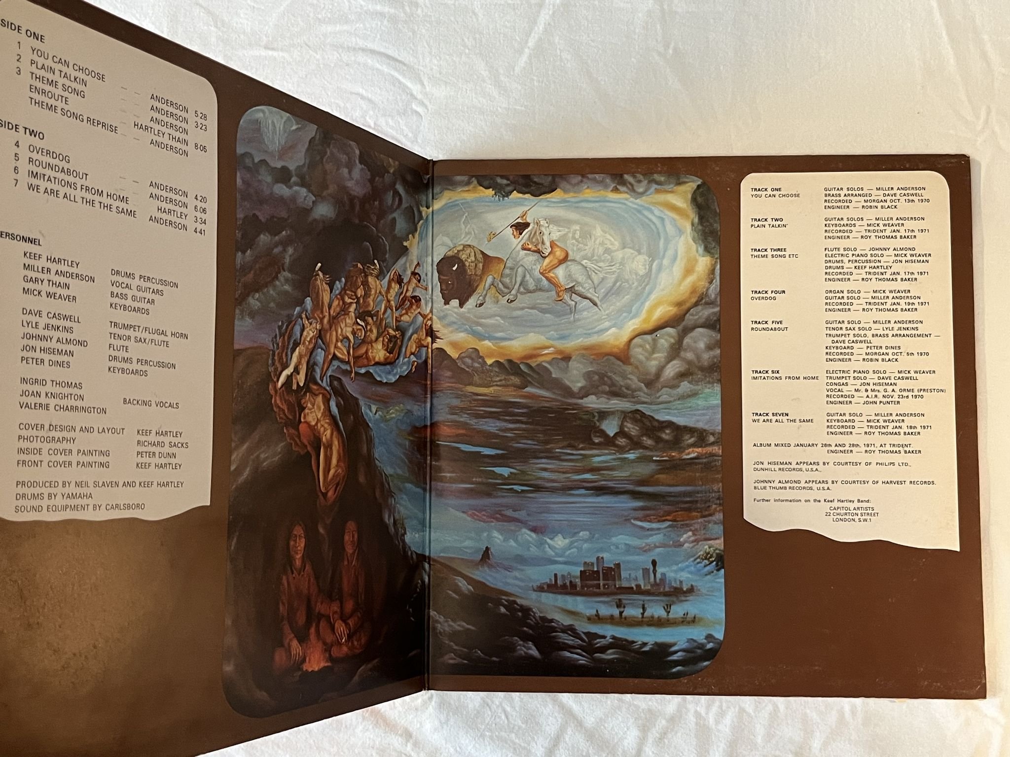 Omslagsbild för skivan KEEF HARTLEY BAND Overdog LP -71 UK DERAM SDL 2