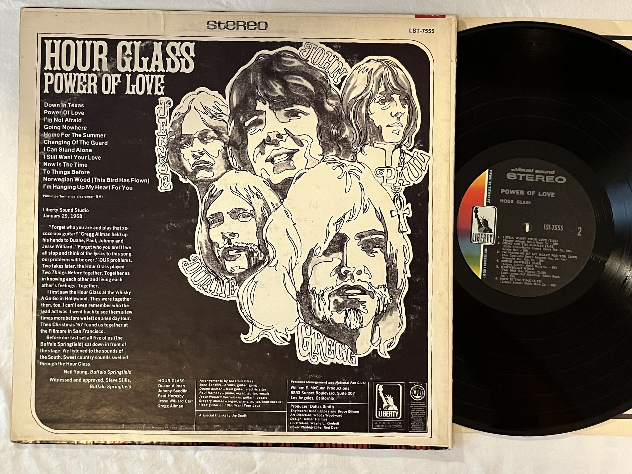 Omslagsbild för skivan HOUR GLASS power of love LP -68 US LIBERTY LST-7555 ** Psych rock **