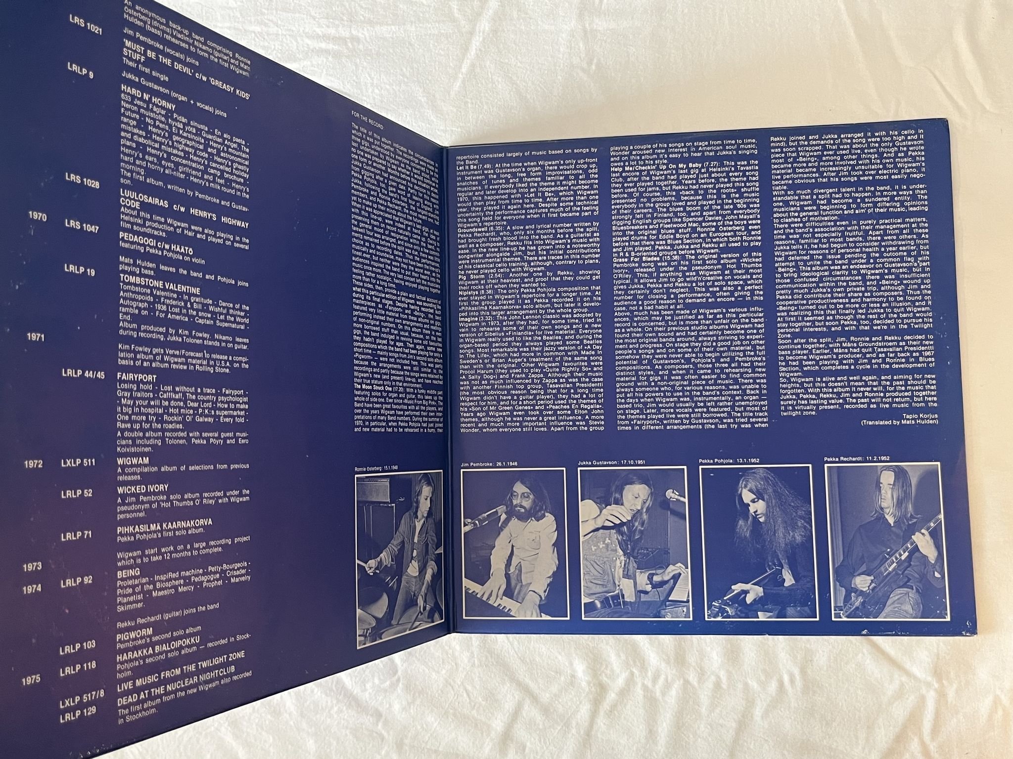 Omslagsbild för skivan WIGWAM Live Music From The Twilight Zone 2xLP -75 Finland LOVE LXLP 517/518