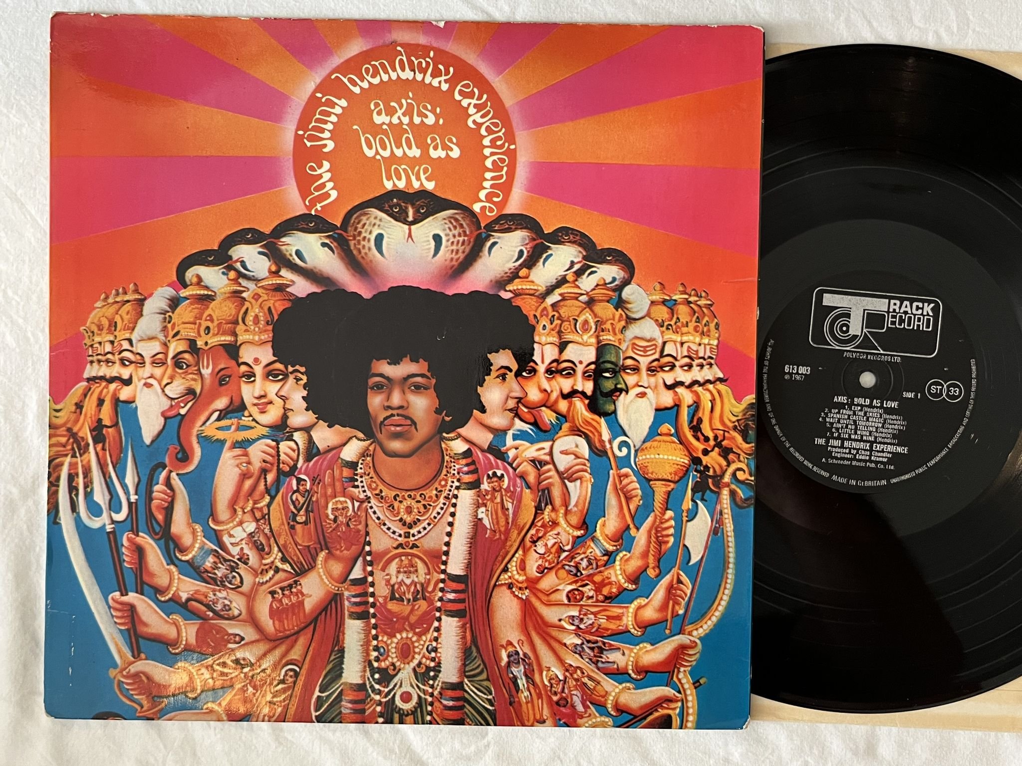 Omslagsbild för skivan THE JIMI HENDRIX EXPERIENCE axis: bold as love LP 67 UK TRACK 613003 * Classic *
