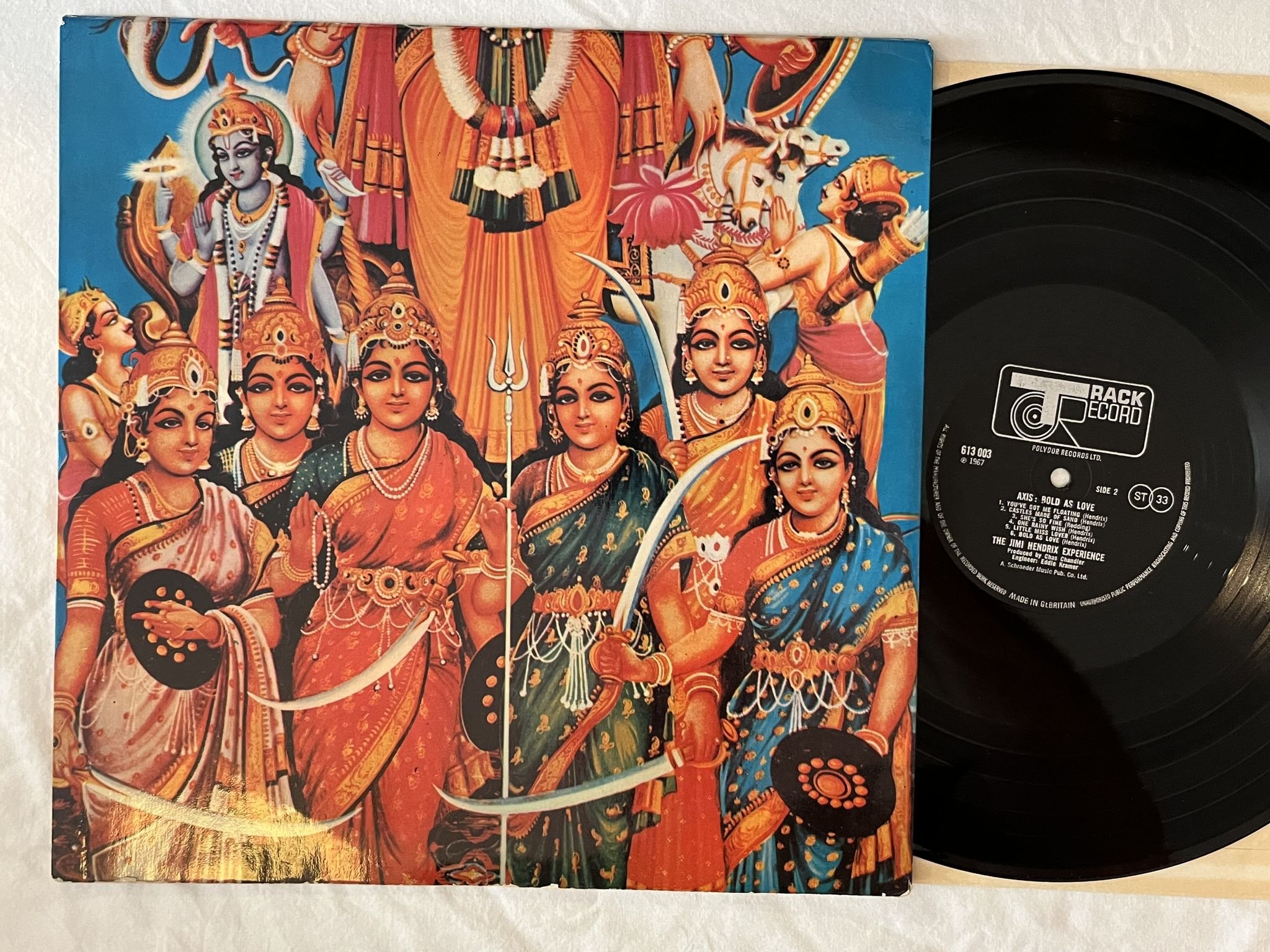 Omslagsbild för skivan THE JIMI HENDRIX EXPERIENCE axis: bold as love LP 67 UK TRACK 613003 * Classic *