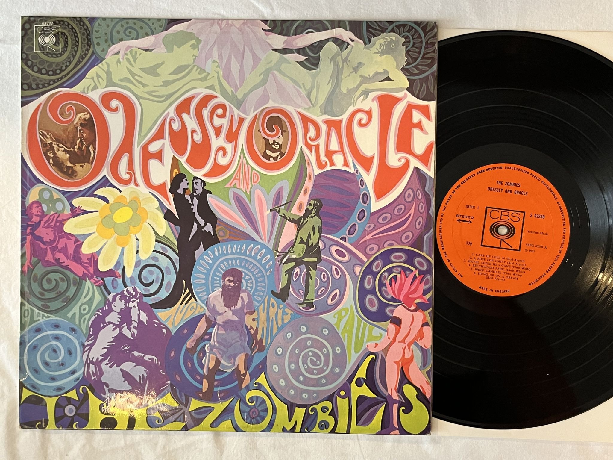 Omslagsbild för skivan THE ZOMBIES Odessey And Oracle LP -68 UK CBS S 63280 ** MEGA RARE PSYCH / POP **