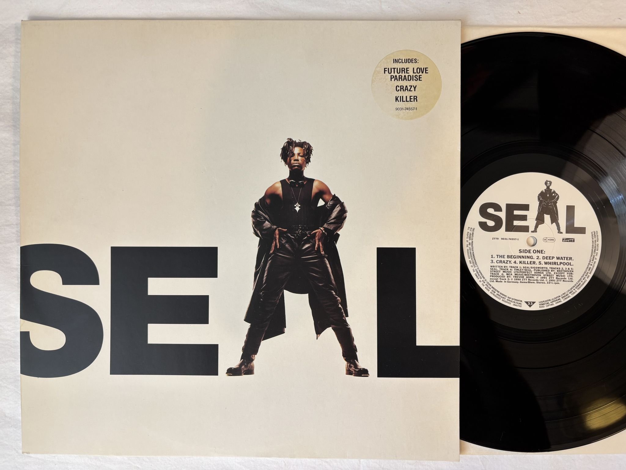 Omslagsbild för skivan SEAL s/t LP -91 ZZT 9031-74557-1 *** CRAZY ***