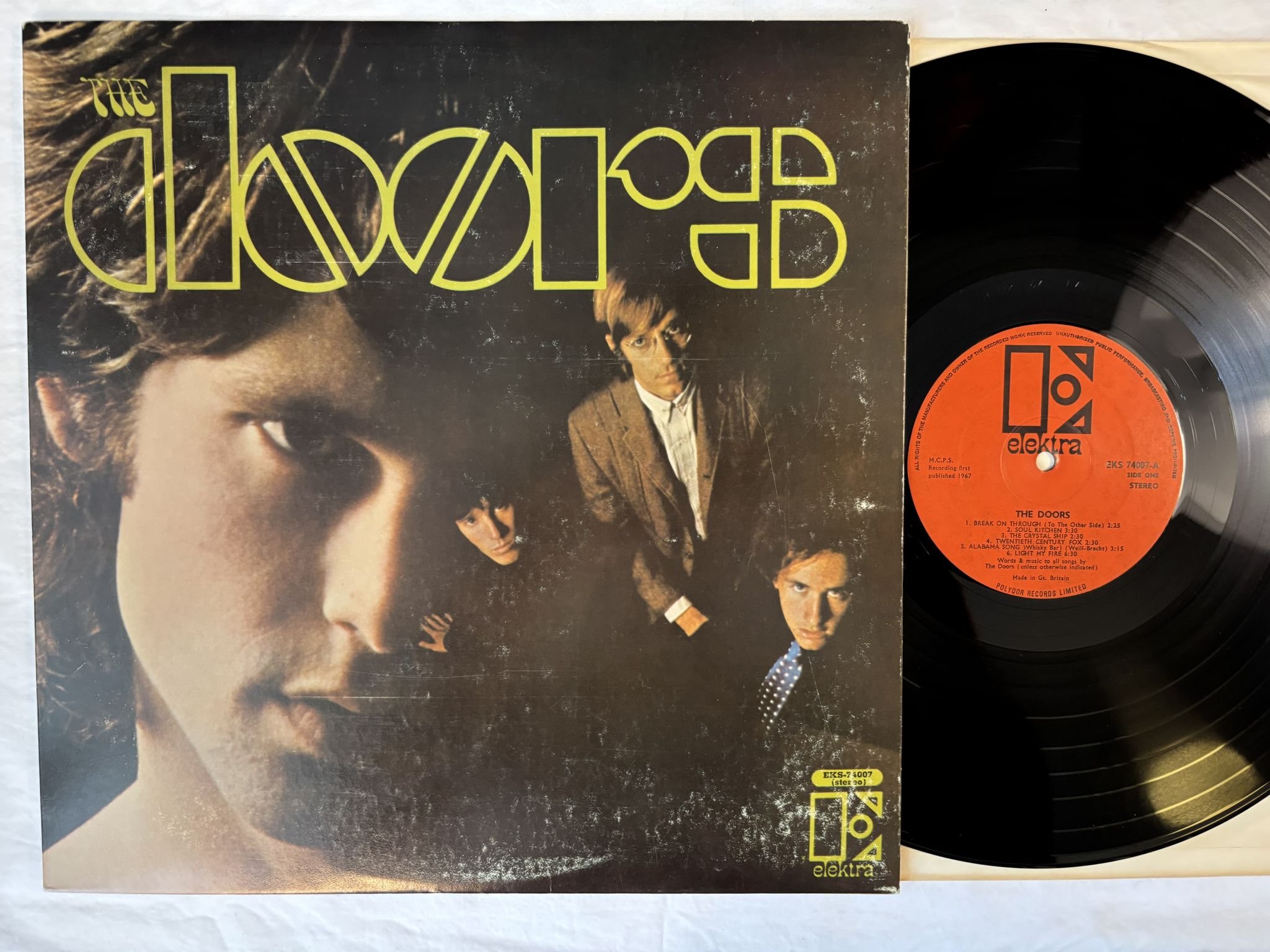 Omslagsbild för skivan THE DOORS s/t LP -67 UK elektra EKS 74007 *** RARE UK PRESSING ***