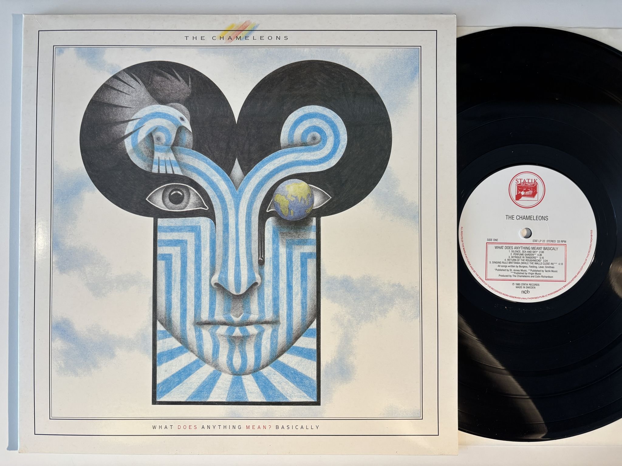 Omslagsbild för skivan THE CHAMELEONS What Does Anything Mean? Basically LP -85 ncb STATIK STAT LP 22