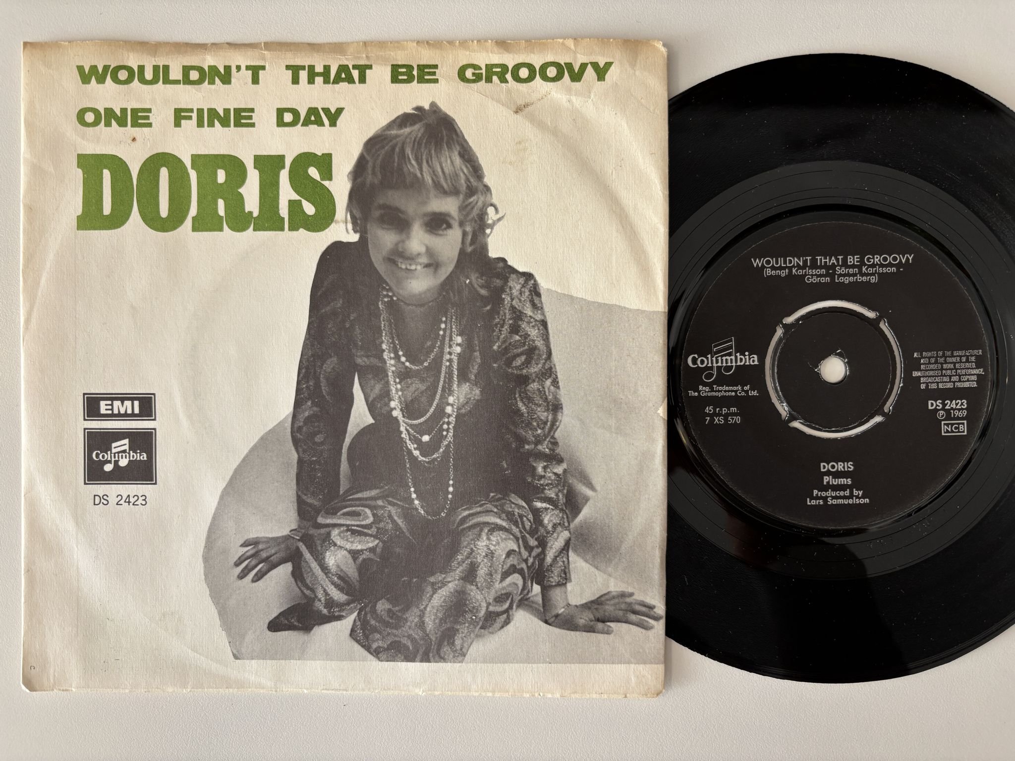 Omslagsbild för skivan DORIS wouldn't that be groovy 7" -69 Swe COLUMBIA DS 2423