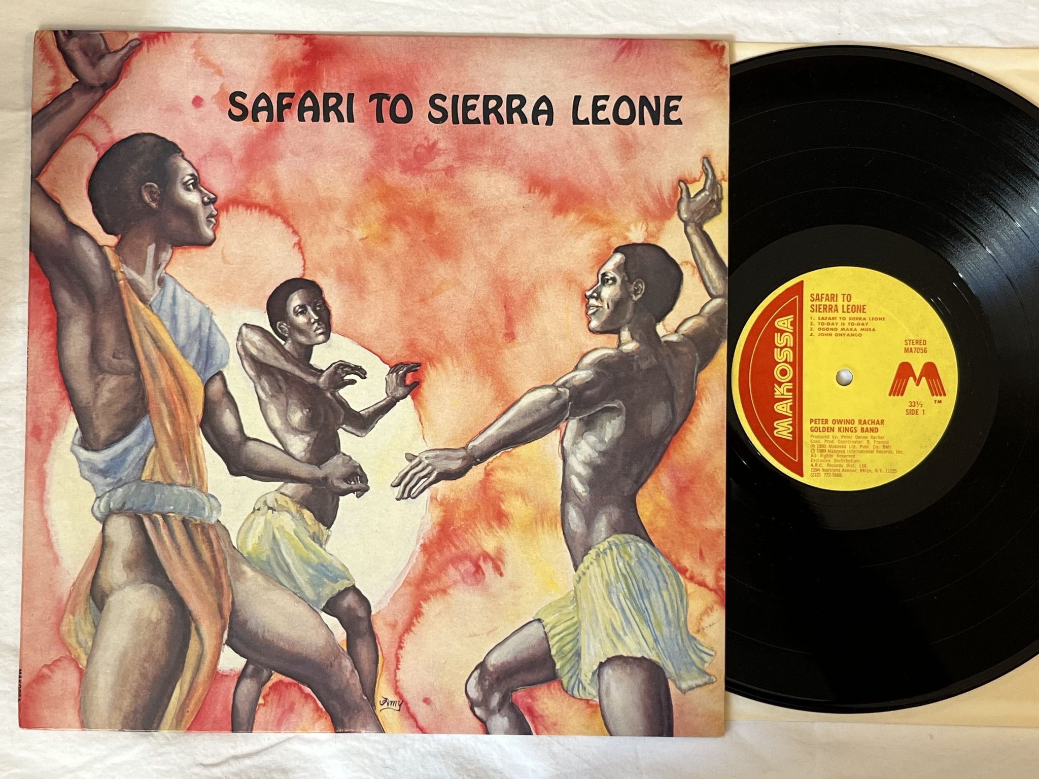 Omslagsbild för skivan PETER OWINO RACHAR safari to Sierra Leona LP -80 US MAKOSSA MA7056