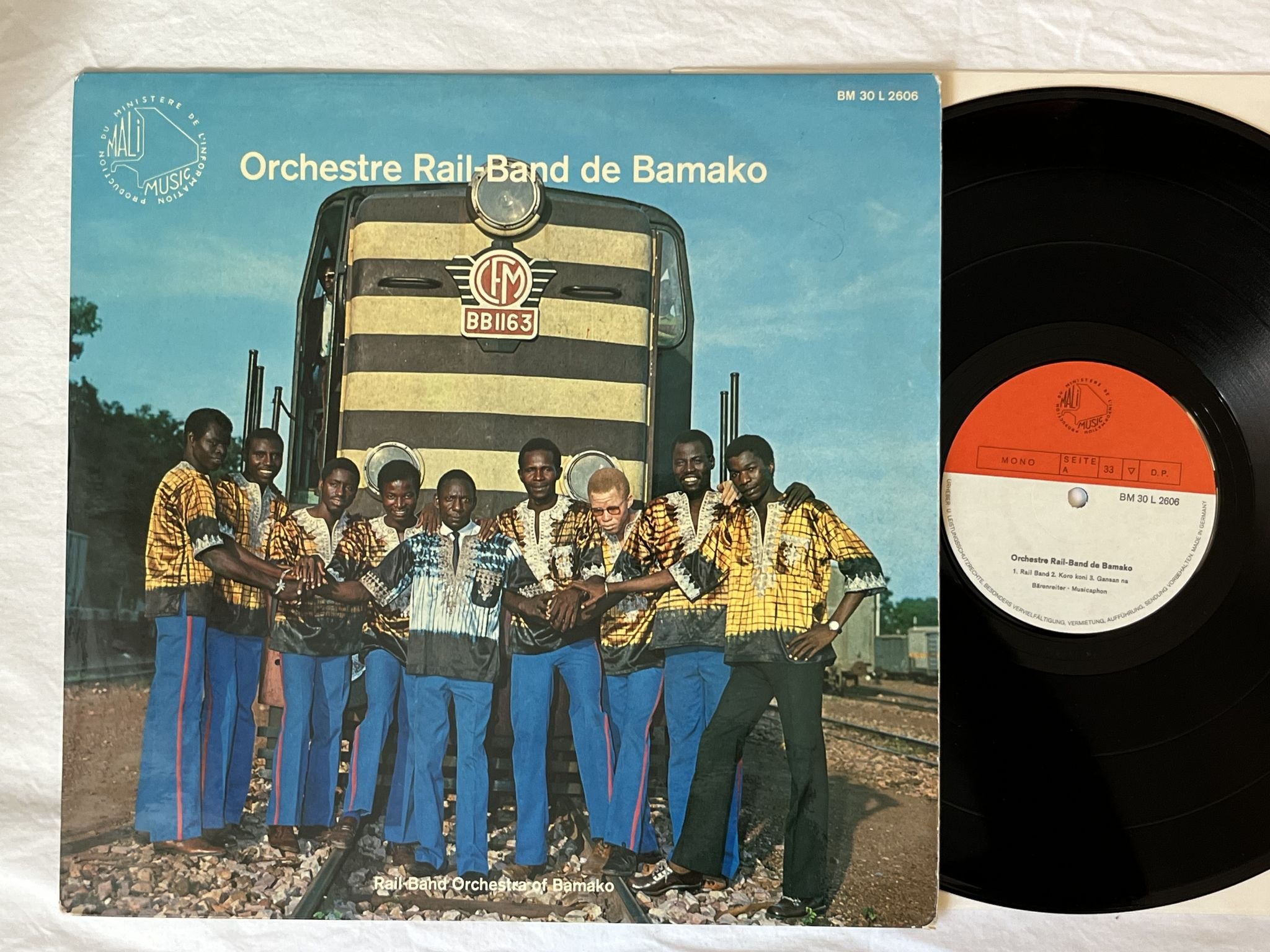 Omslagsbild för skivan ORCHESTRE RAIL-BAND DE BAMAKO LP -70 Mali MALI MUSIC BM 30 L 2606 ** RARE **