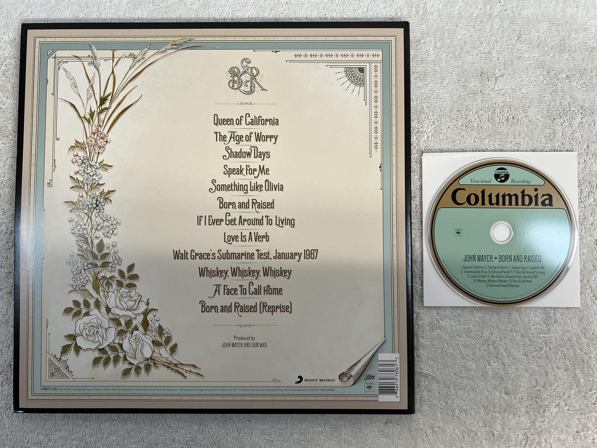 Omslagsbild för skivan JOHN MAYER Born And Raised 2xLP + CD 2012 COLUMBIA 886919760601