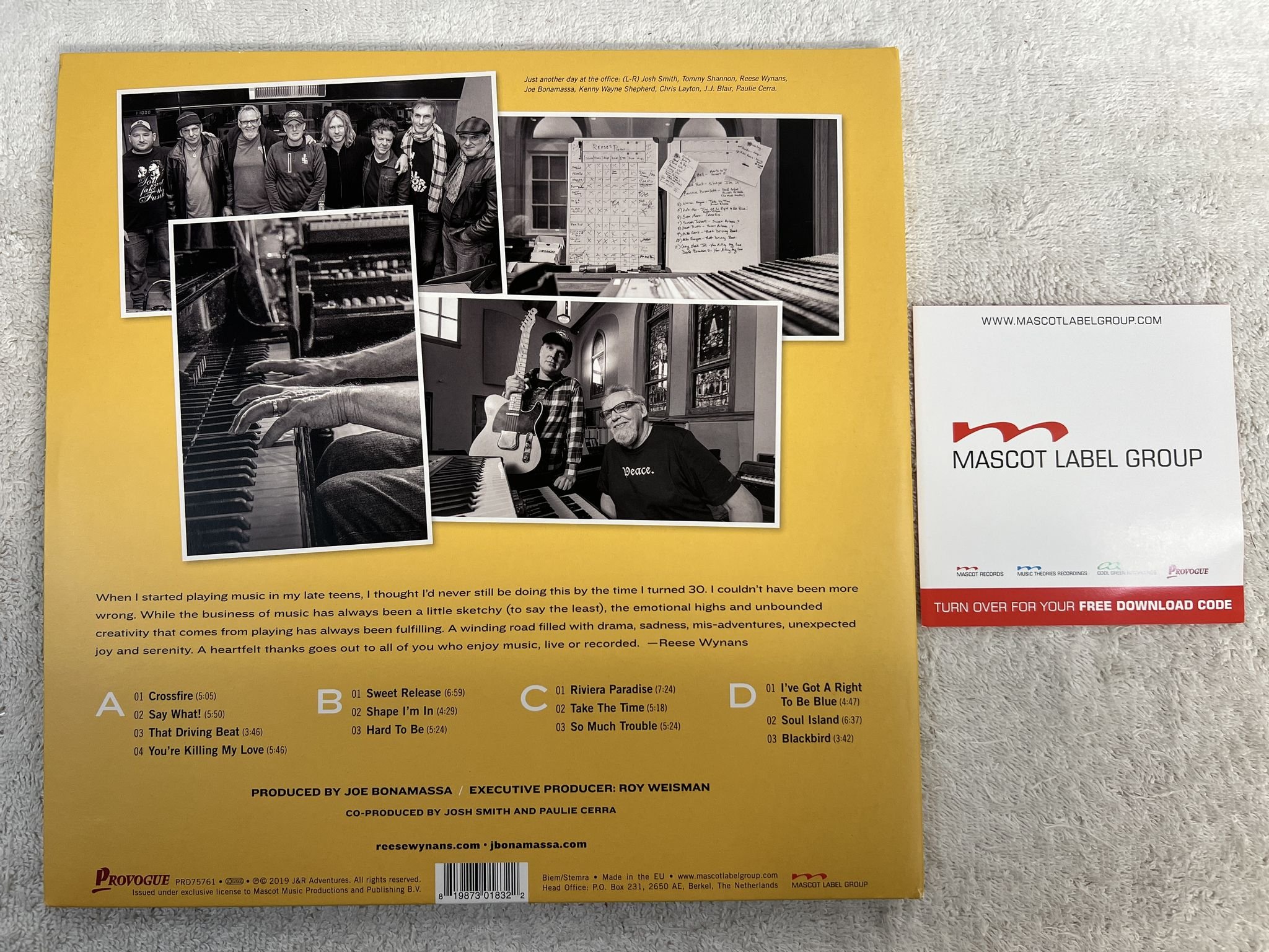 Omslagsbild för skivan Reese Wynans And Friends – Sweet Release 2xLP 2019 PROVOGUE PRD75761