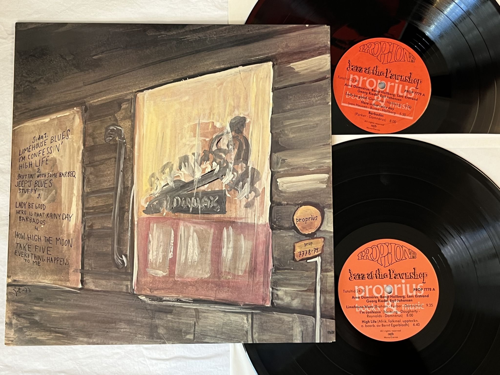 Omslagsbild för skivan ARNE DOMNERUS jazz at the pawnshop 2xLP -77 Swe PROPRIUS PROP 7778-79