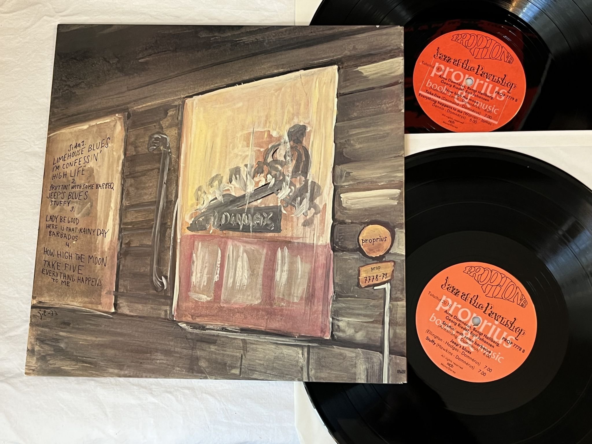 Omslagsbild för skivan ARNE DOMNERUS jazz at the pawnshop 2xLP -77 Swe PROPRIUS PROP 7778-79