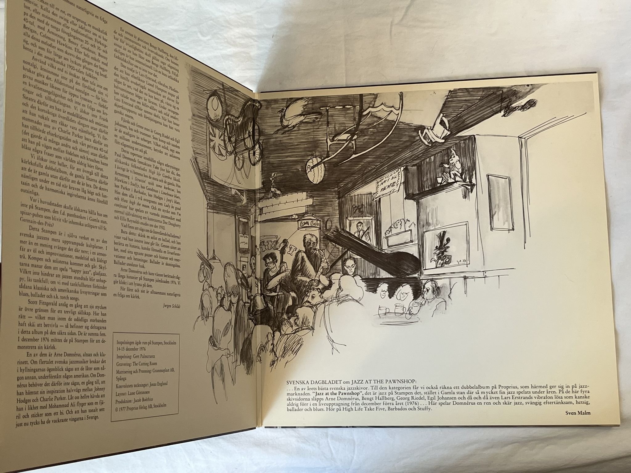 Omslagsbild för skivan ARNE DOMNERUS jazz at the pawnshop 2xLP -77 Swe PROPRIUS PROP 7778-79