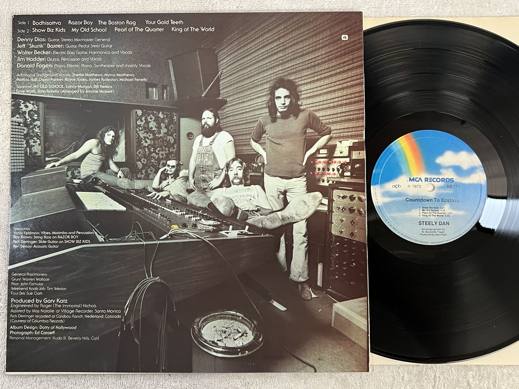 Omslagsbild för skivan STEELY DAN Countdown To Ecstasy LP re NCB MCA AB 779