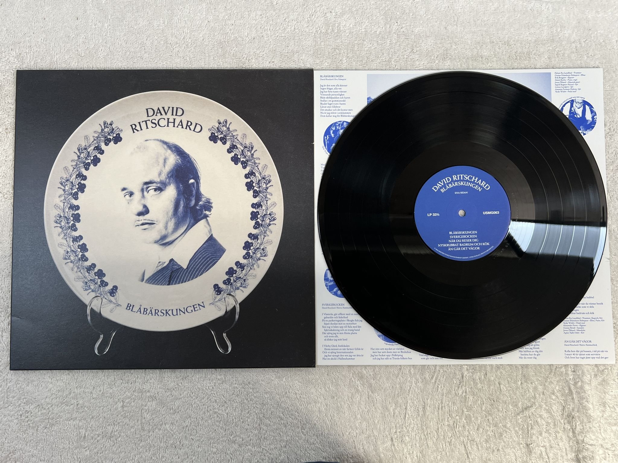Omslagsbild för skivan DAVID RITSCHARD Blåbärskungen LP 2021 UNITED STAGE USMG063
