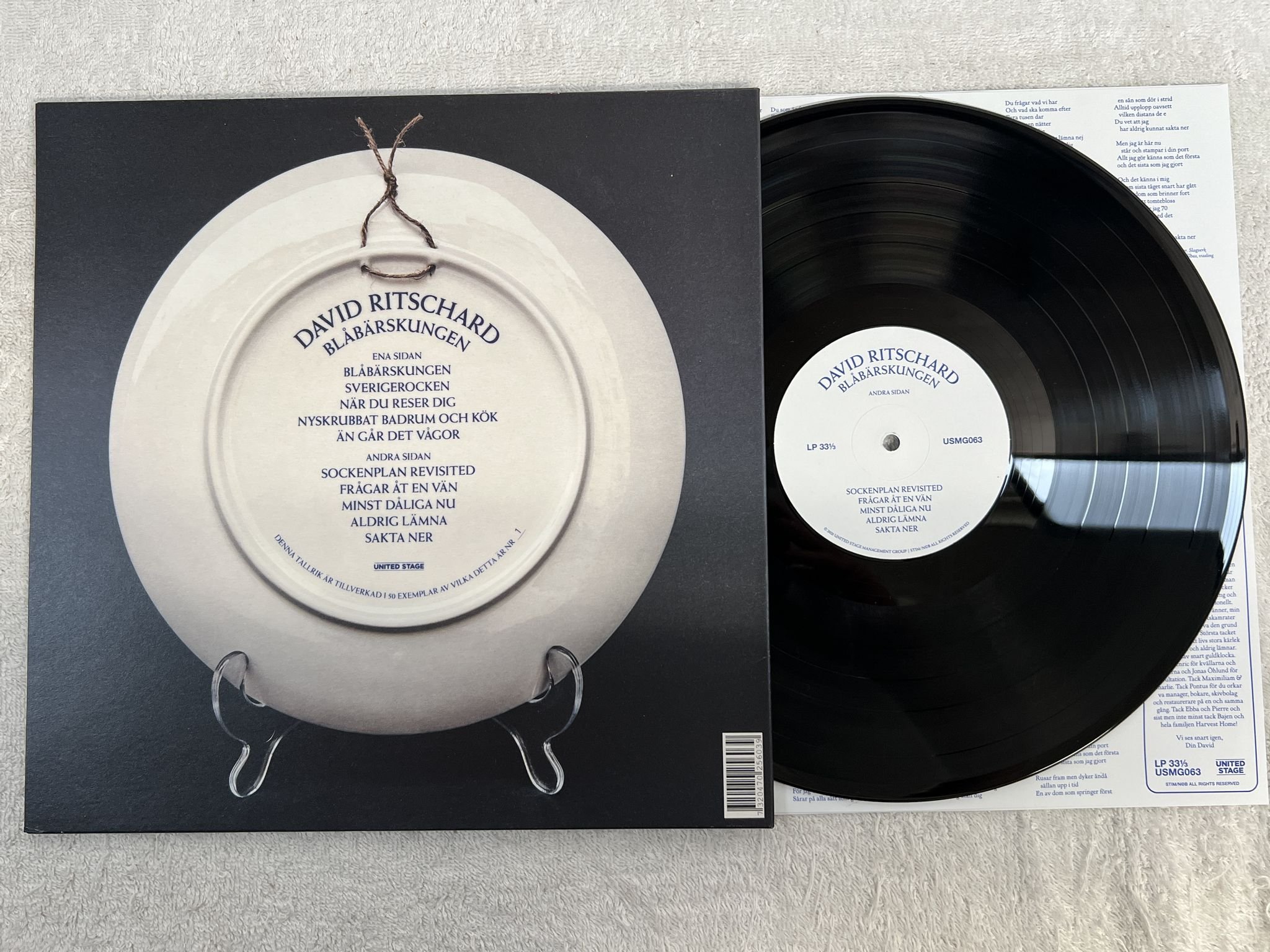 Omslagsbild för skivan DAVID RITSCHARD Blåbärskungen LP 2021 UNITED STAGE USMG063