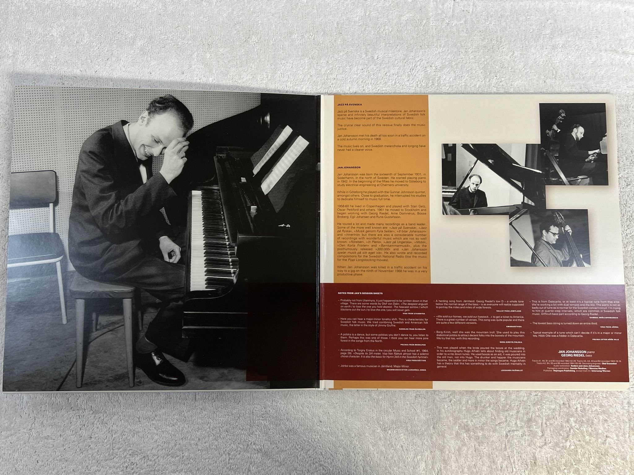 Omslagsbild för skivan JAN JOHANSSON Jazz På Svenska LP 2013 Swe HEPTAGON HELP-030