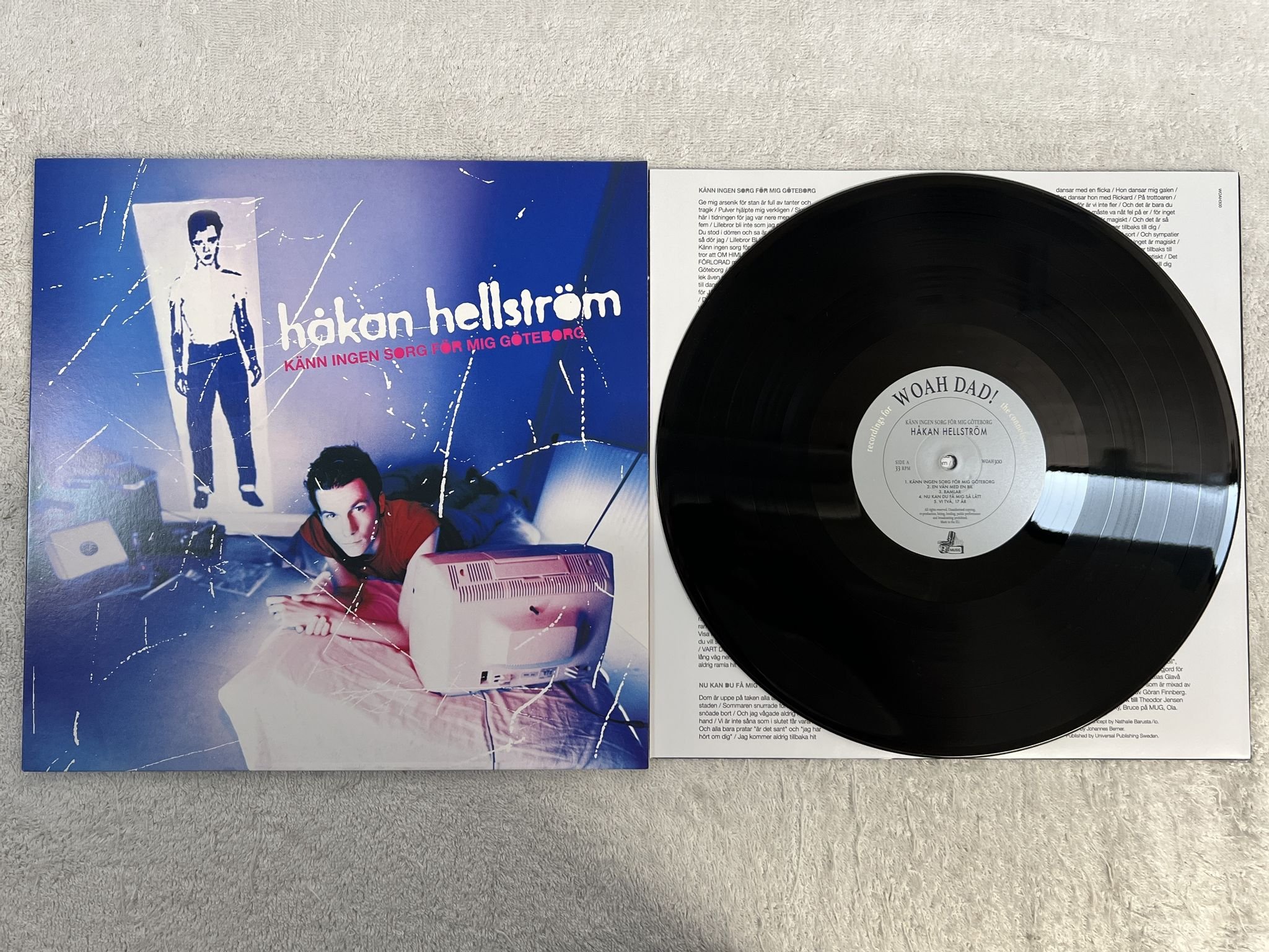Omslagsbild för skivan HÅKAN HELLSTRÖM Känn Ingen Sorg För Mig Göteborg LP 2022 woah dad! WOAH300