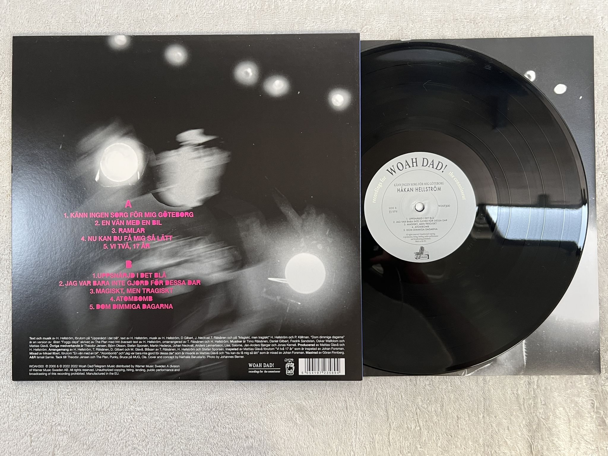 Omslagsbild för skivan HÅKAN HELLSTRÖM Känn Ingen Sorg För Mig Göteborg LP 2022 woah dad! WOAH300