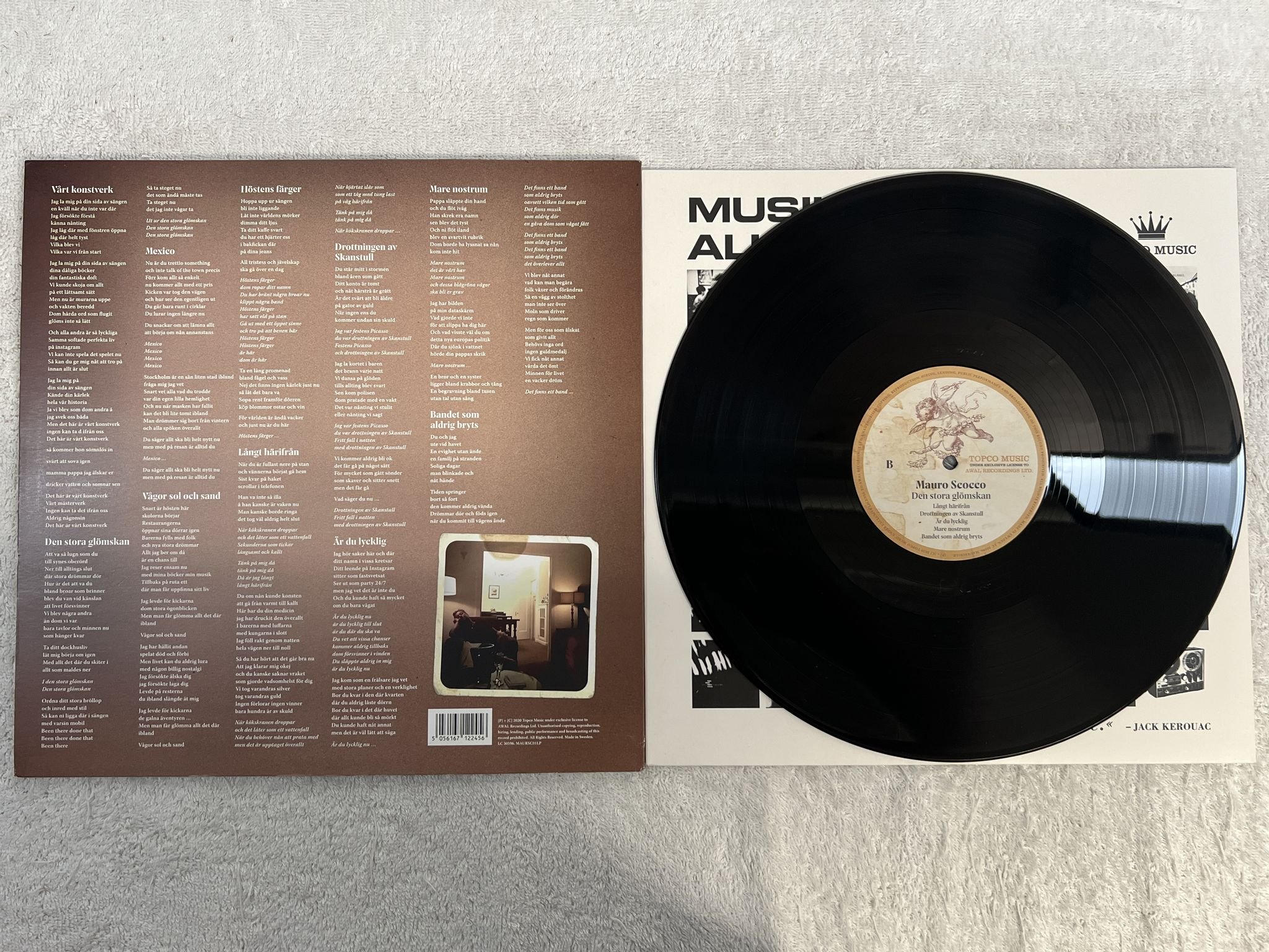 Omslagsbild för skivan MAURO SCOCCO Den Stora Glömskan LP 2020 AWAL MAURSCO1LP ** SIGNED BY MAURO **