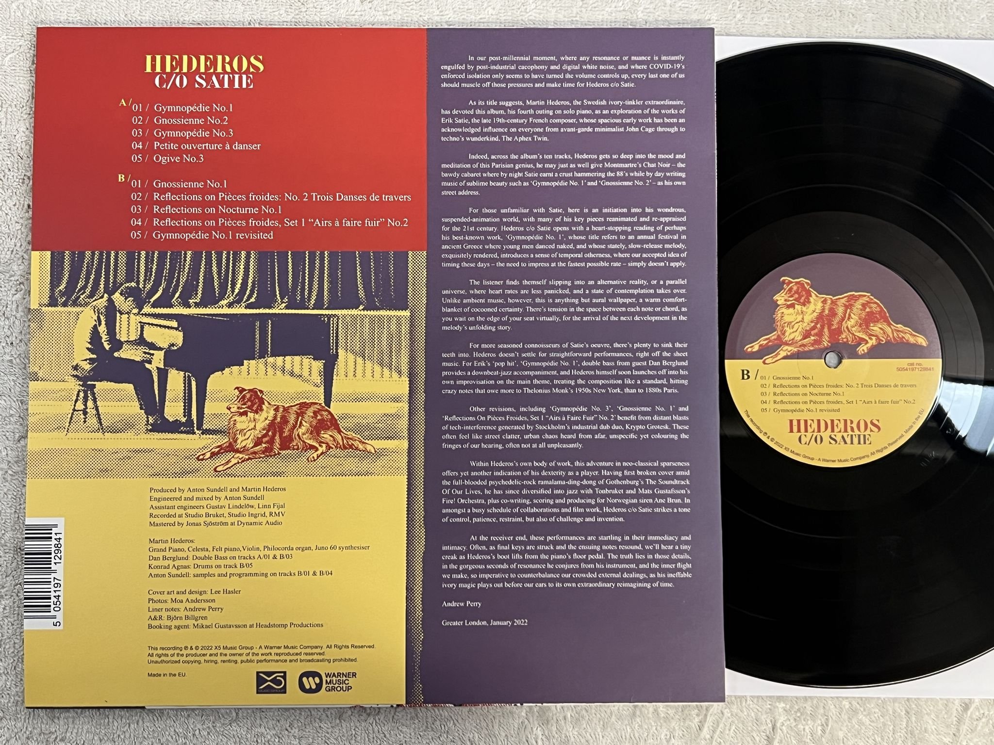 Omslagsbild för skivan Hederos C/O Satie LP 2022 Warner Music Group – 5054197129841