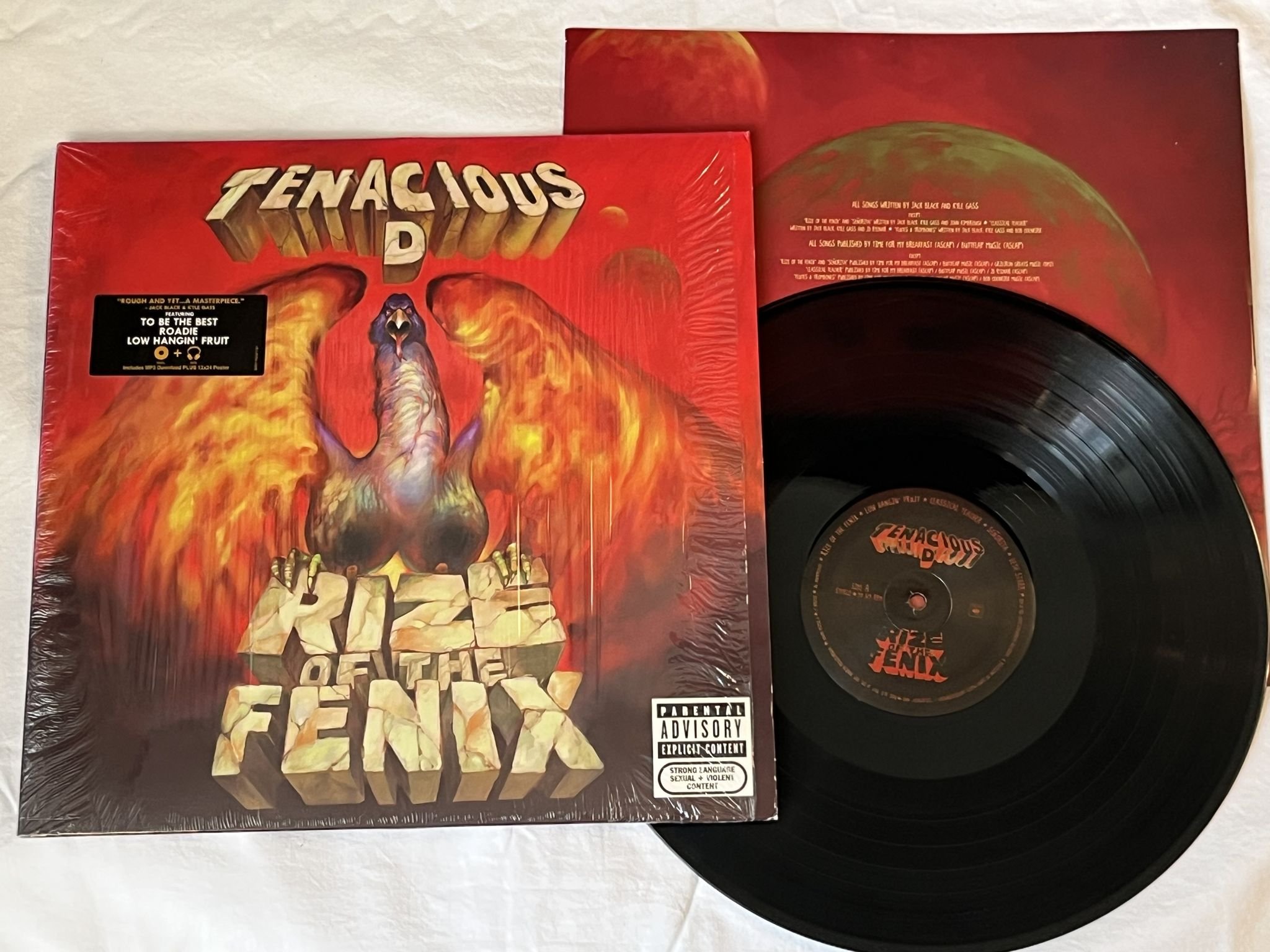 Omslagsbild för skivan TENACIOUS D Rize Of The Fenix LP 2012 US COLUMBIA 88691952321 *** POSTER ***