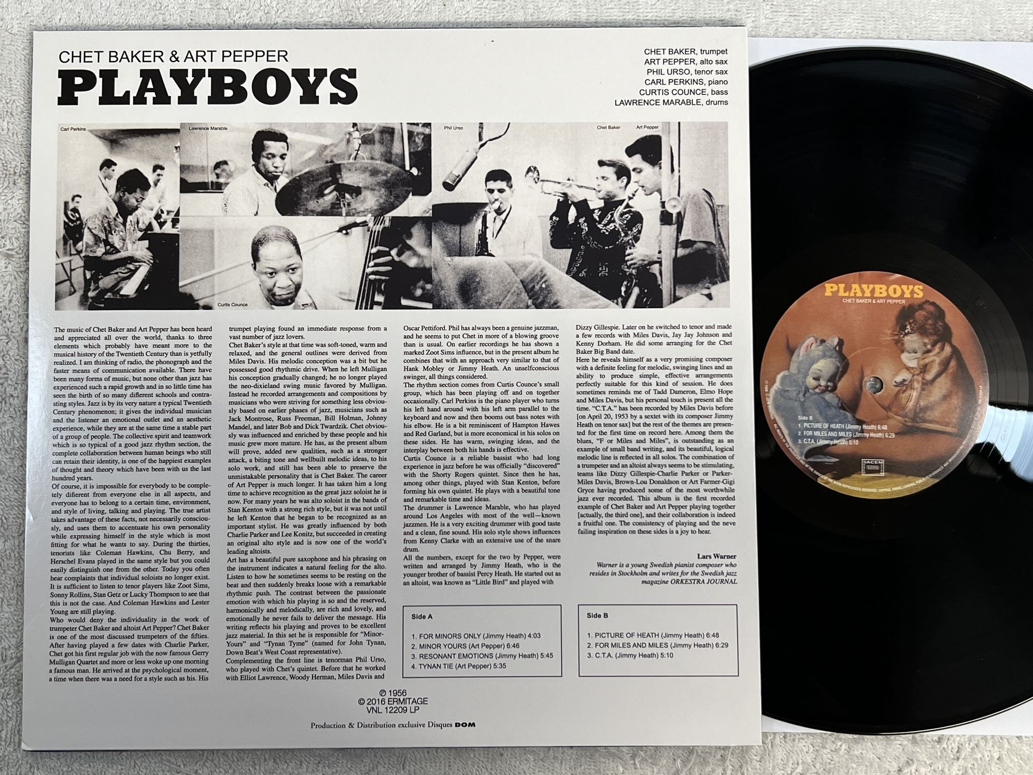 Omslagsbild för skivan CHET BAKER & ART PEPPER playboys LP 2011 Ita STUDIO MEDIA VNL 12209