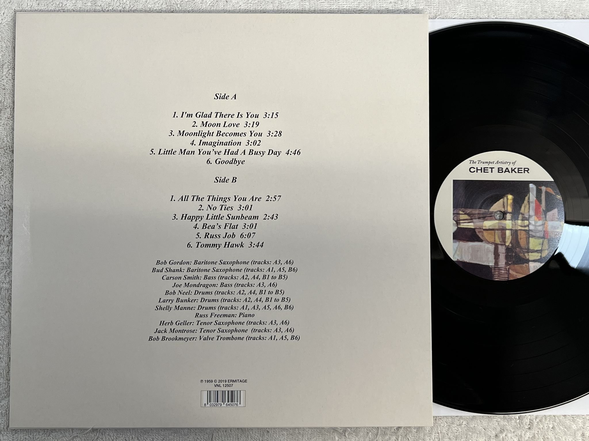 Omslagsbild för skivan CHET BAKER The Trumpet Artistry Of LP 2019 EMITAGE VNL12507