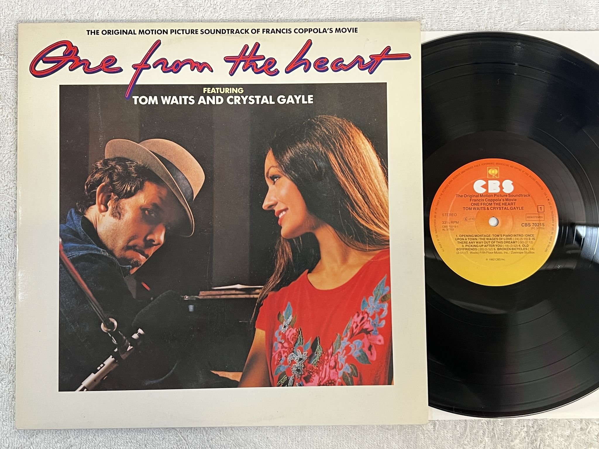 Omslagsbild för skivan Tom Waits And Crystal Gayle – One From The Heart LP -82 CBS 70215