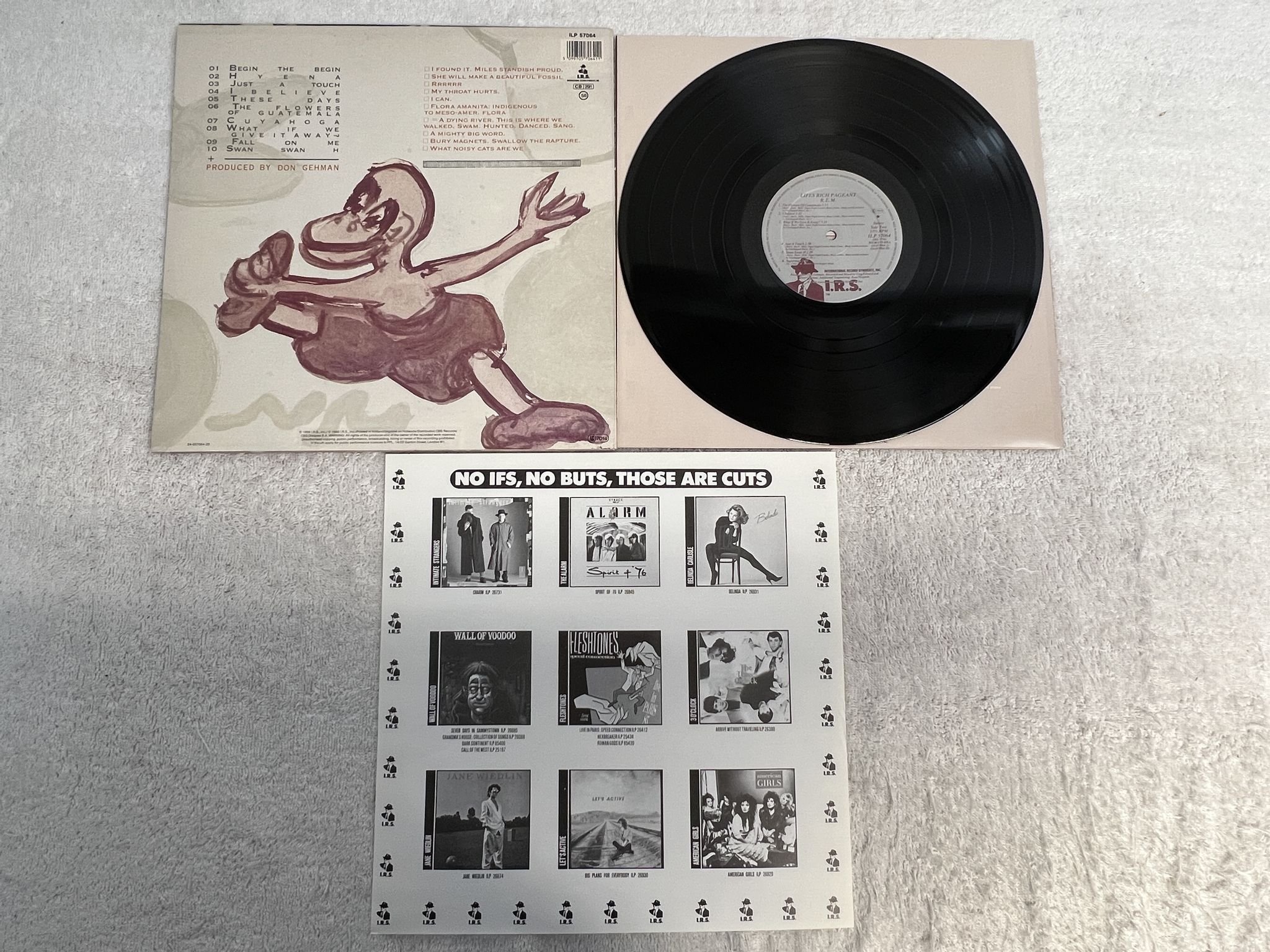 Omslagsbild för skivan R.E.M. Lifes Rich Pageant LP -86 I.R.S. ILP 57064