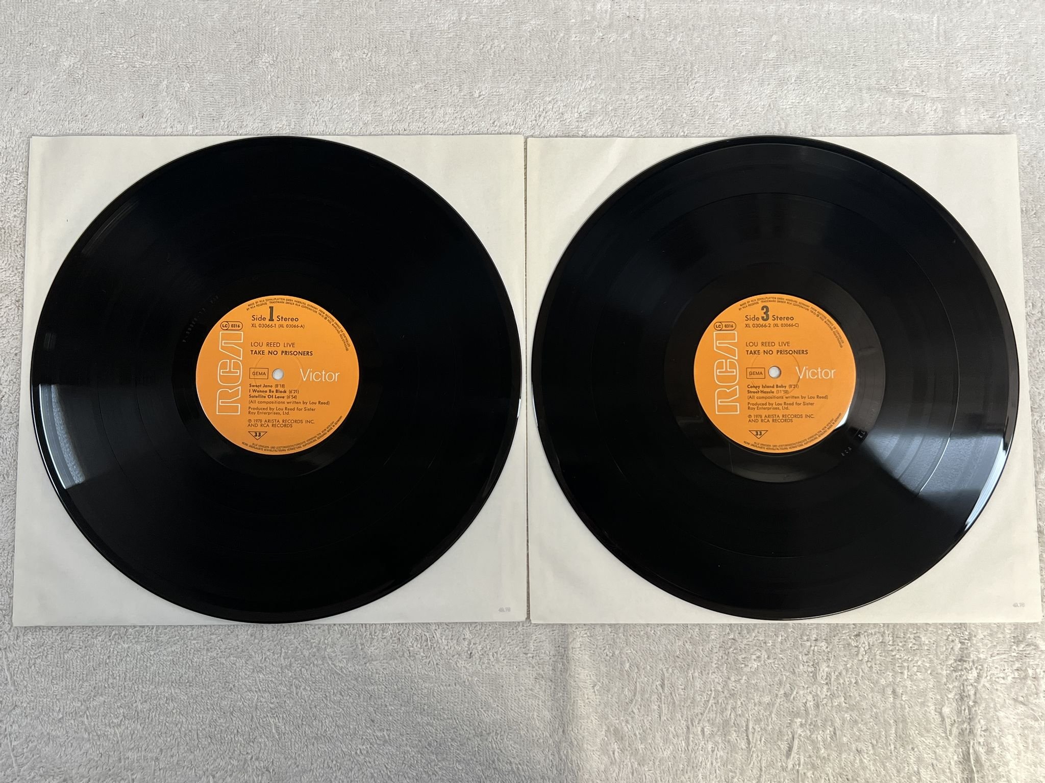 Omslagsbild för skivan Lou Reed Live - Take No Prisoners 2xLP -78 Ger RCA Victor XL 03066