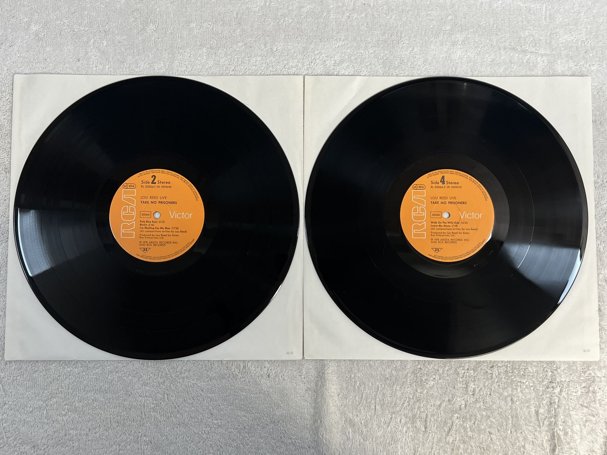 Omslagsbild för skivan Lou Reed Live - Take No Prisoners 2xLP -78 Ger RCA Victor XL 03066