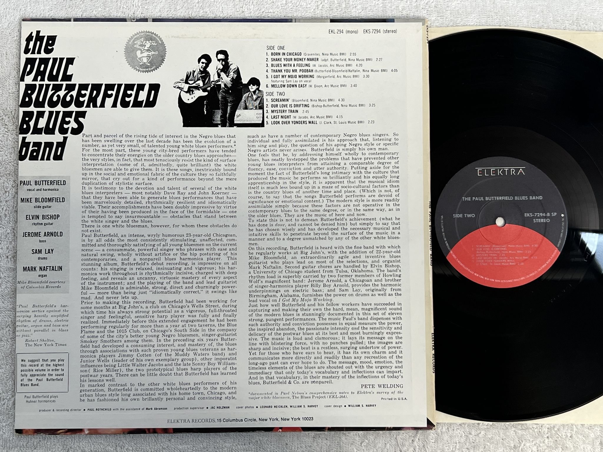 Omslagsbild för skivan THE PAUL BUTTERFIELD BLUES BAND s/t LP re ELEKTRA EKS 7294 SP