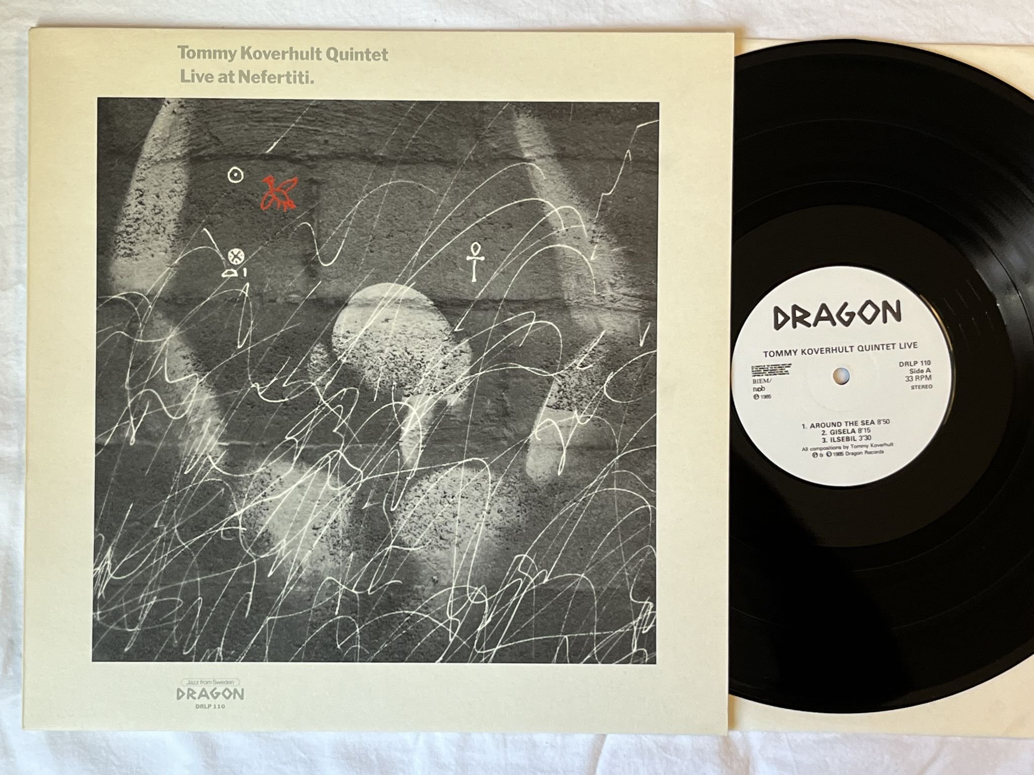 Omslagsbild för skivan TOMMY KOVERHULTS QUINTET live LP -85 DRAGON DRLP 110