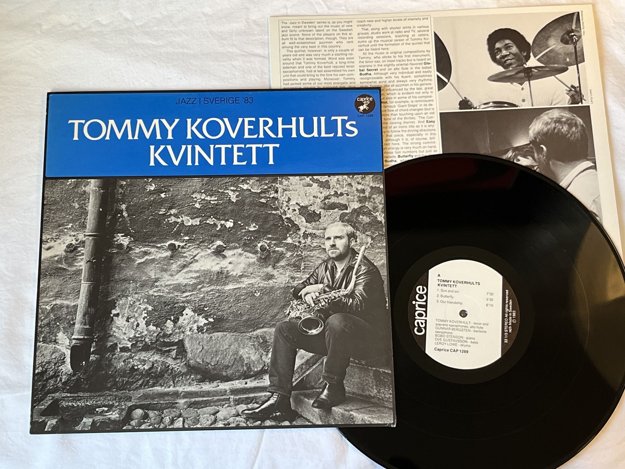 Omslagsbild för skivan TOMMY KOVERHULTS KVINTETT LP -83 CAPRICE CAP 1289 *** SUPERB ALBUM ***