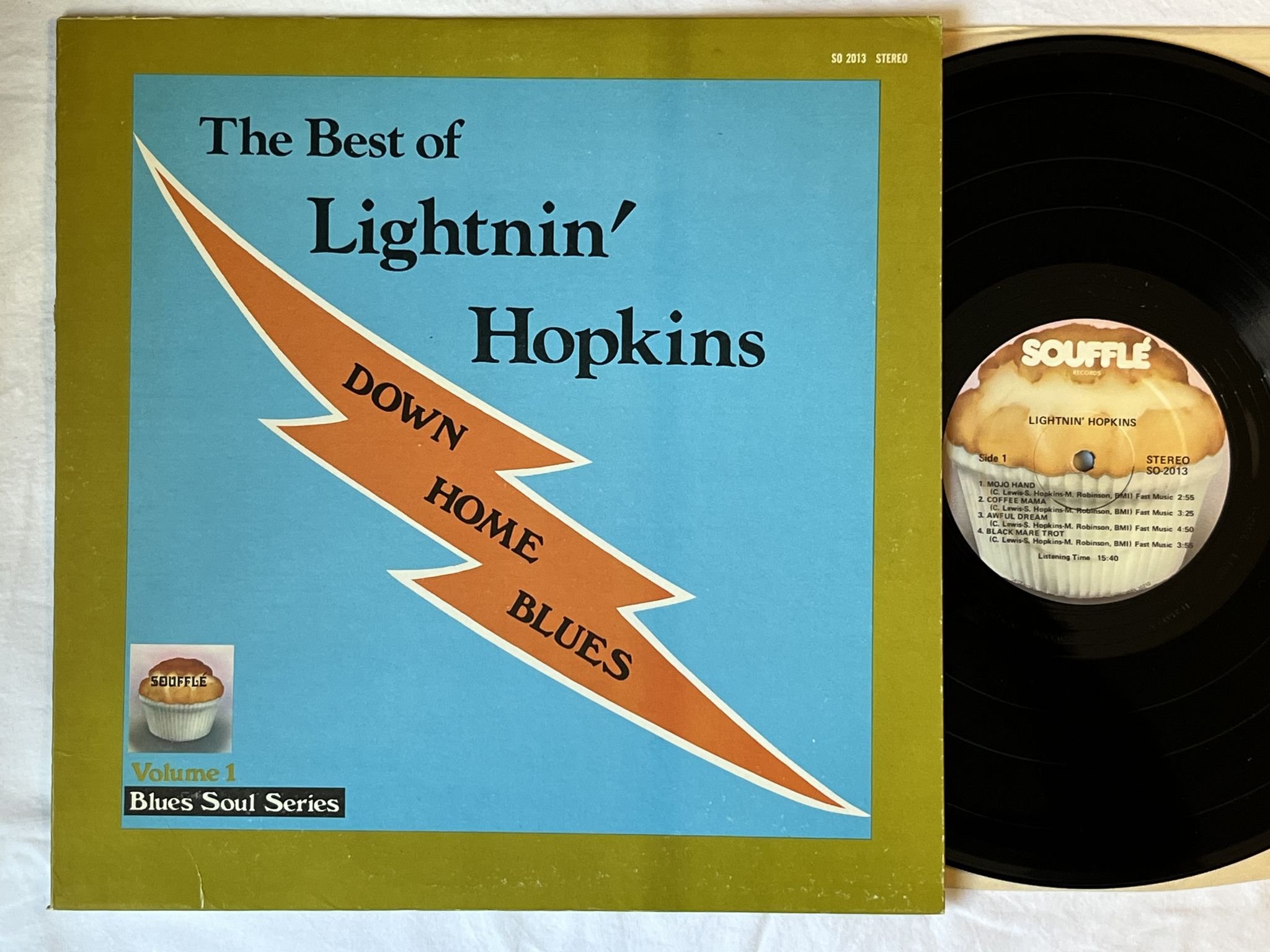Omslagsbild för skivan LIGHTNIN' HOPKINS the best of LP US SOUFFLE SO 2013
